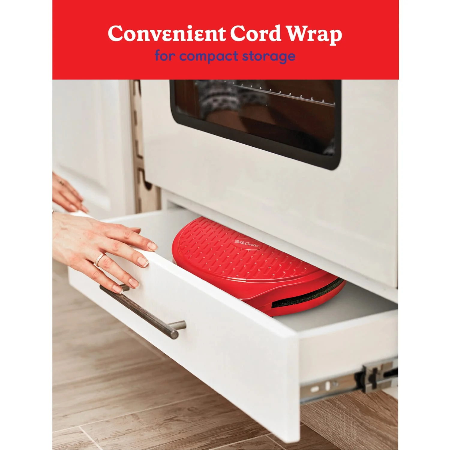 Betty Crocker 12-In. Pizza Maker, Red - Image 3