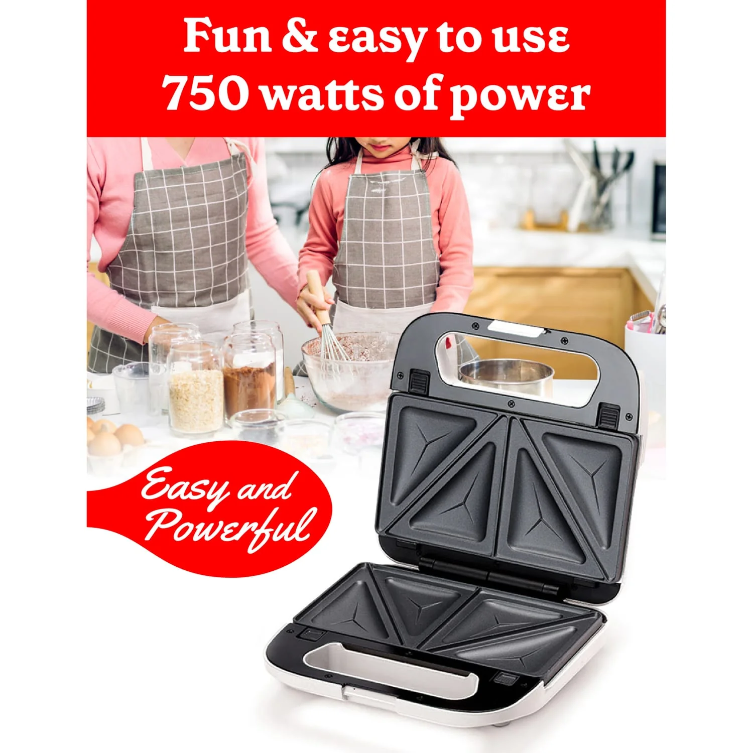 Betty Crocker 3-in-1 Indoor Electric Grill Plus with Sandwich/Panini Press and Waffle Maker, White - Image 5