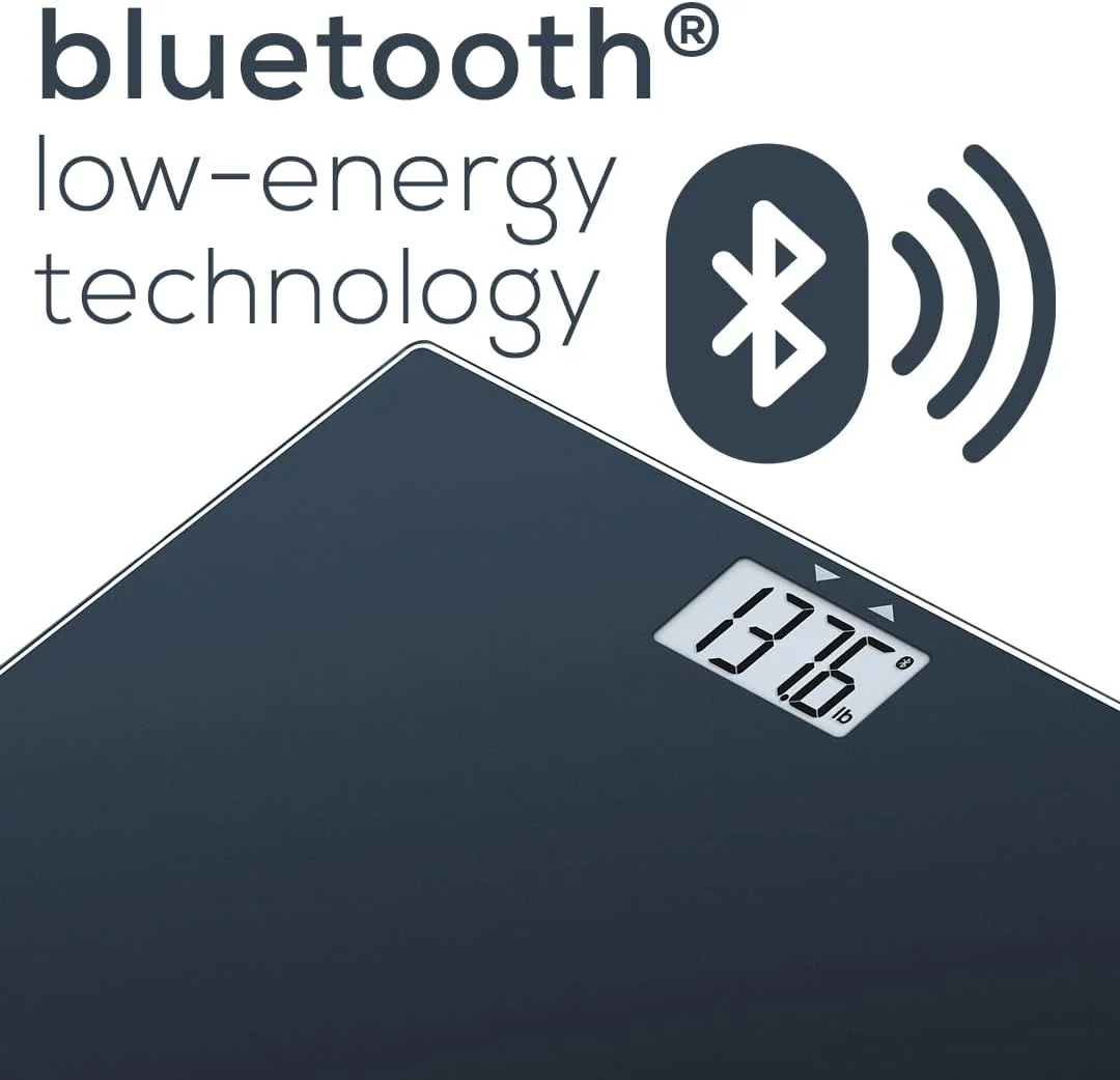 Beurer Bluetooth Glass Scale with BMI Measurement, Smart Digital Bathroom Scale Connects with Health App Analyzer, Black - Image 4