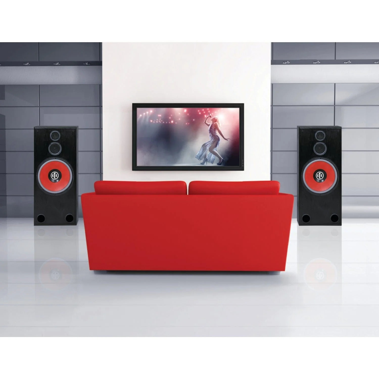 BIC America RtR Series RtR 1530 15-In. Indoor 3-Way Tower Speaker, 325 Watts, Black - Image 2