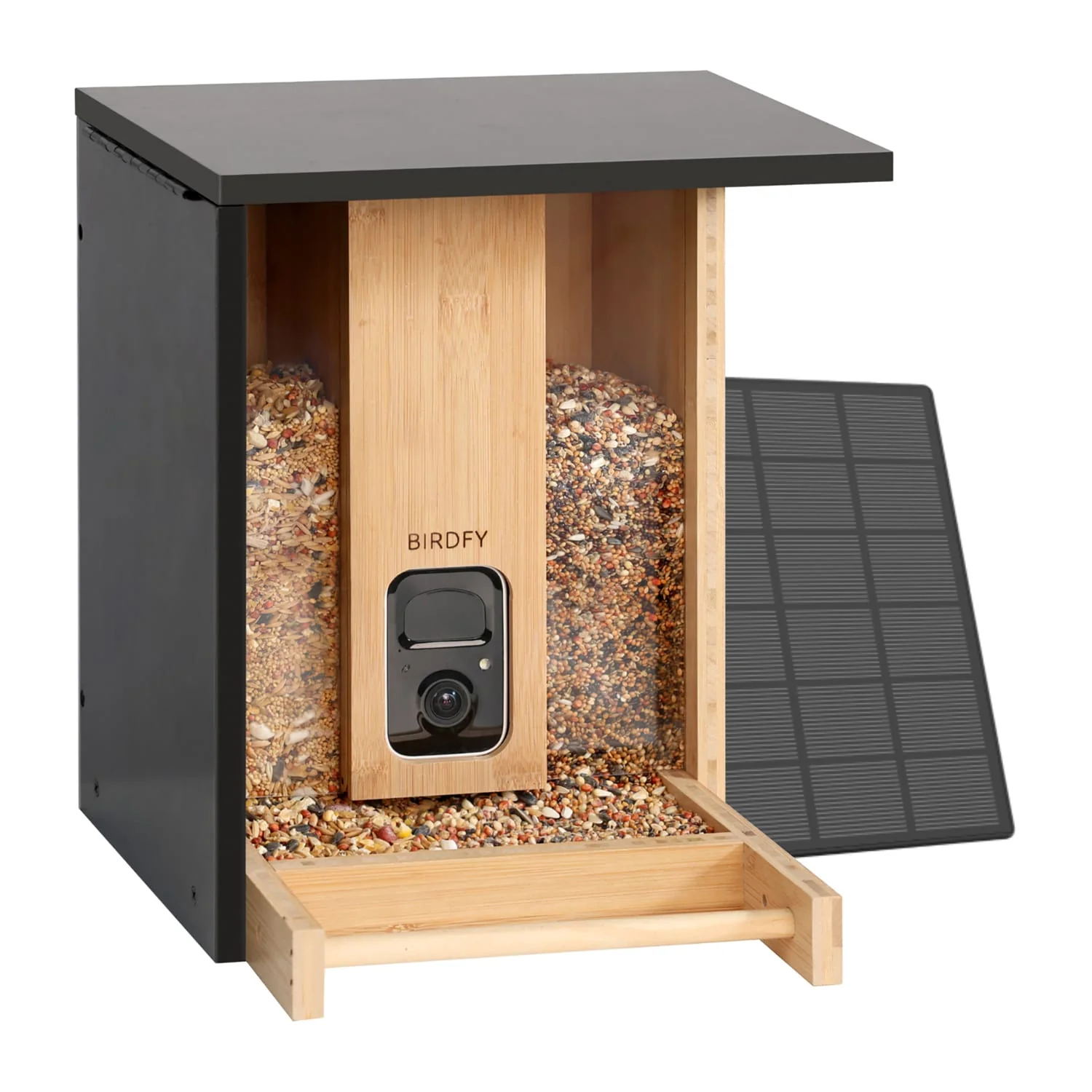 Birdfy Feeder Bamboo with Camera, Solar Panel, and AI by Subscription