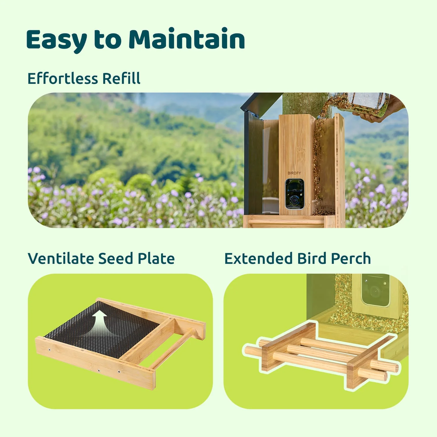Birdfy Feeder Bamboo with Camera, Solar Panel, and AI by Subscription - Image 5
