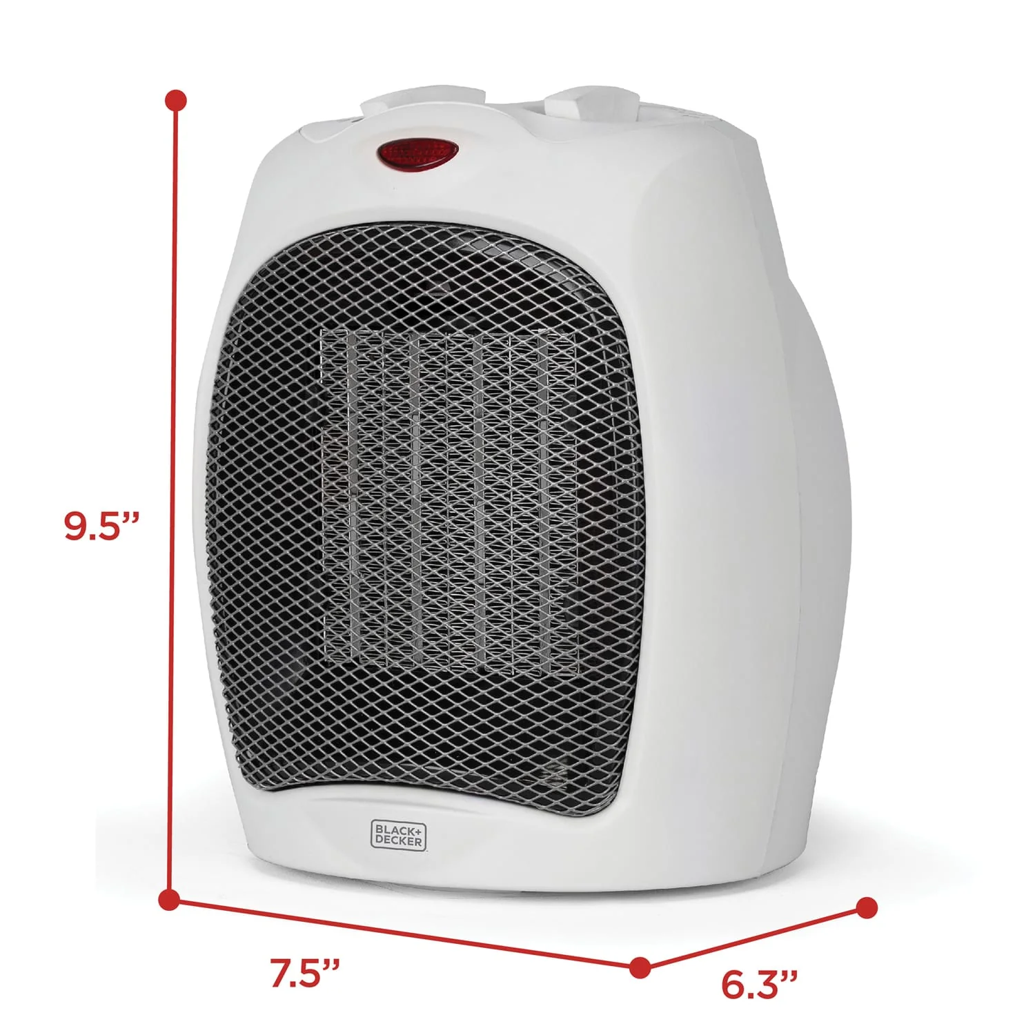 Black+Decker 1500-Watt-Max Desktop Ceramic Heater with Fan Setting, White - Image 4