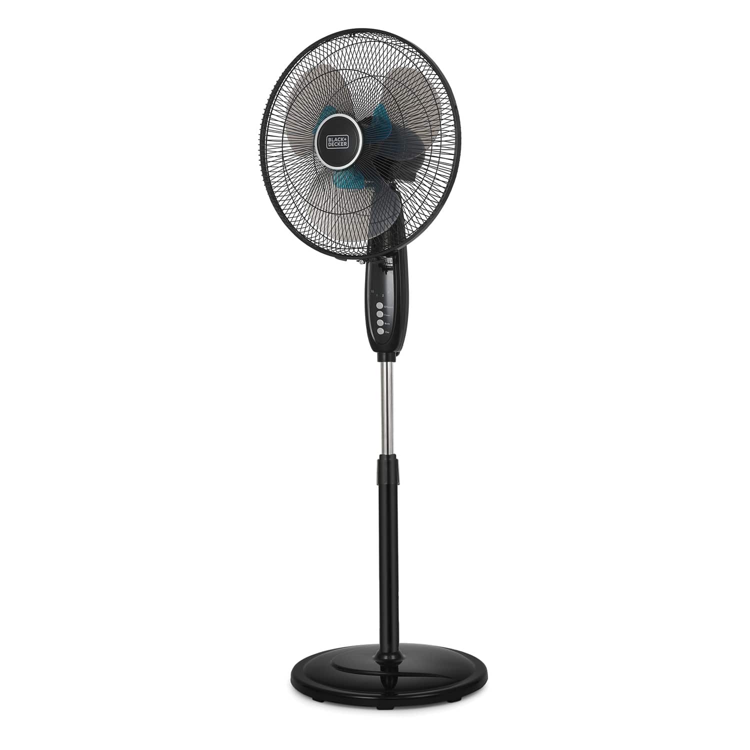 Black+Decker 16-In. 3-Speed Dual-Blade Oscillating Stand Fan with Remote, Black, BFSD116B - Image 4