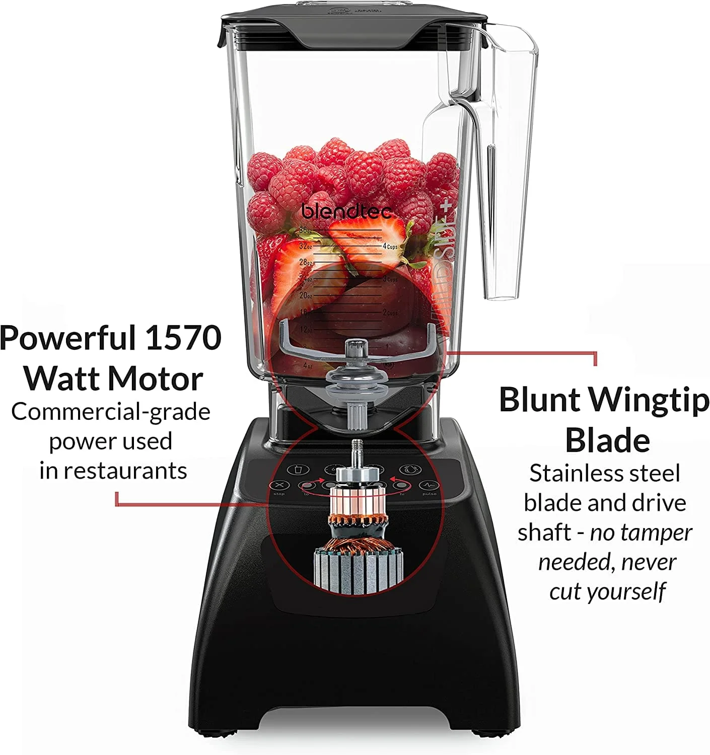 Blendtec Classic 575 Blender, WildSide+ Jar, 5 Speeds, Black - Image 2