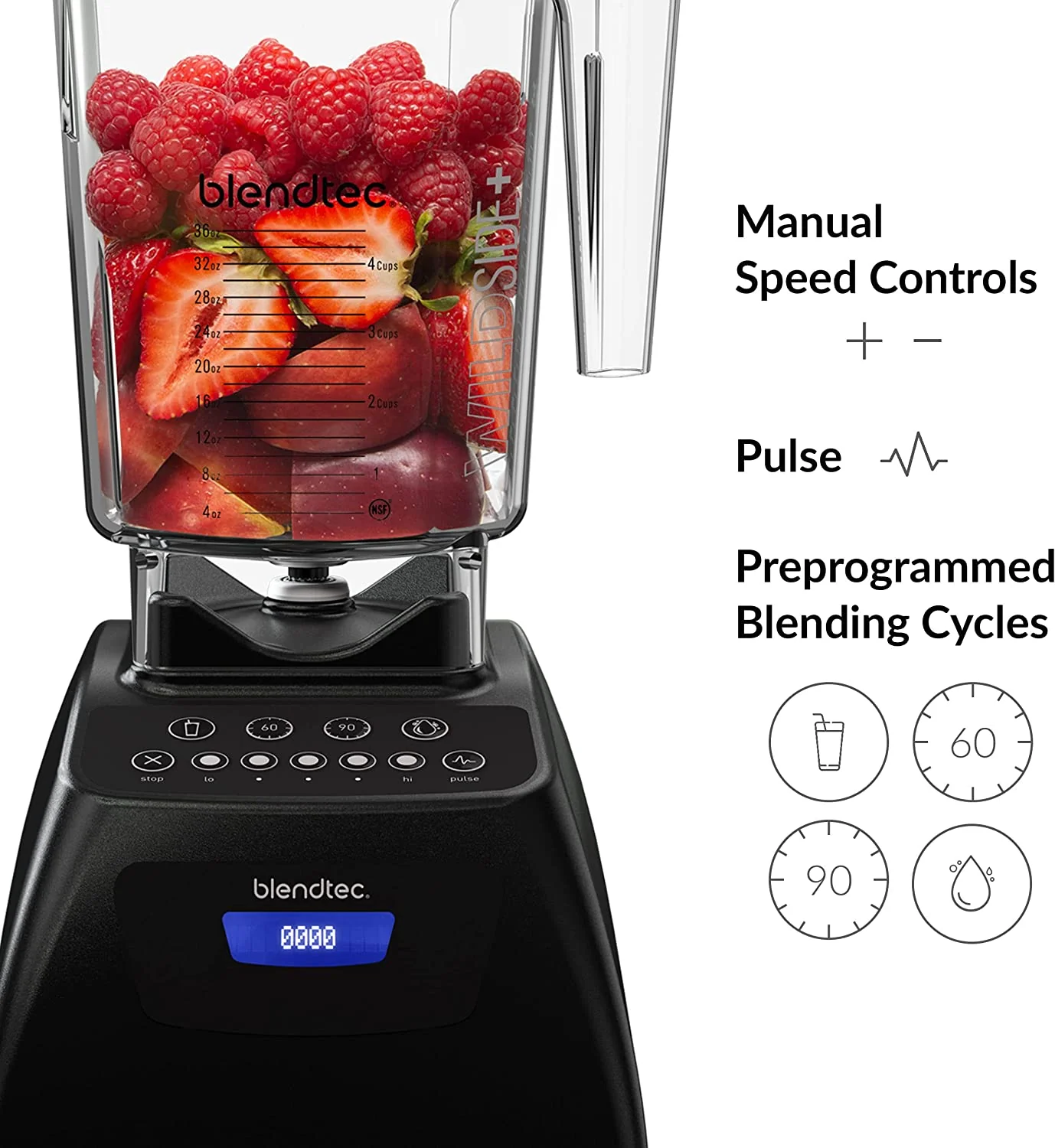 Blendtec Classic 575 Blender, WildSide+ Jar, 5 Speeds, Black - Image 4