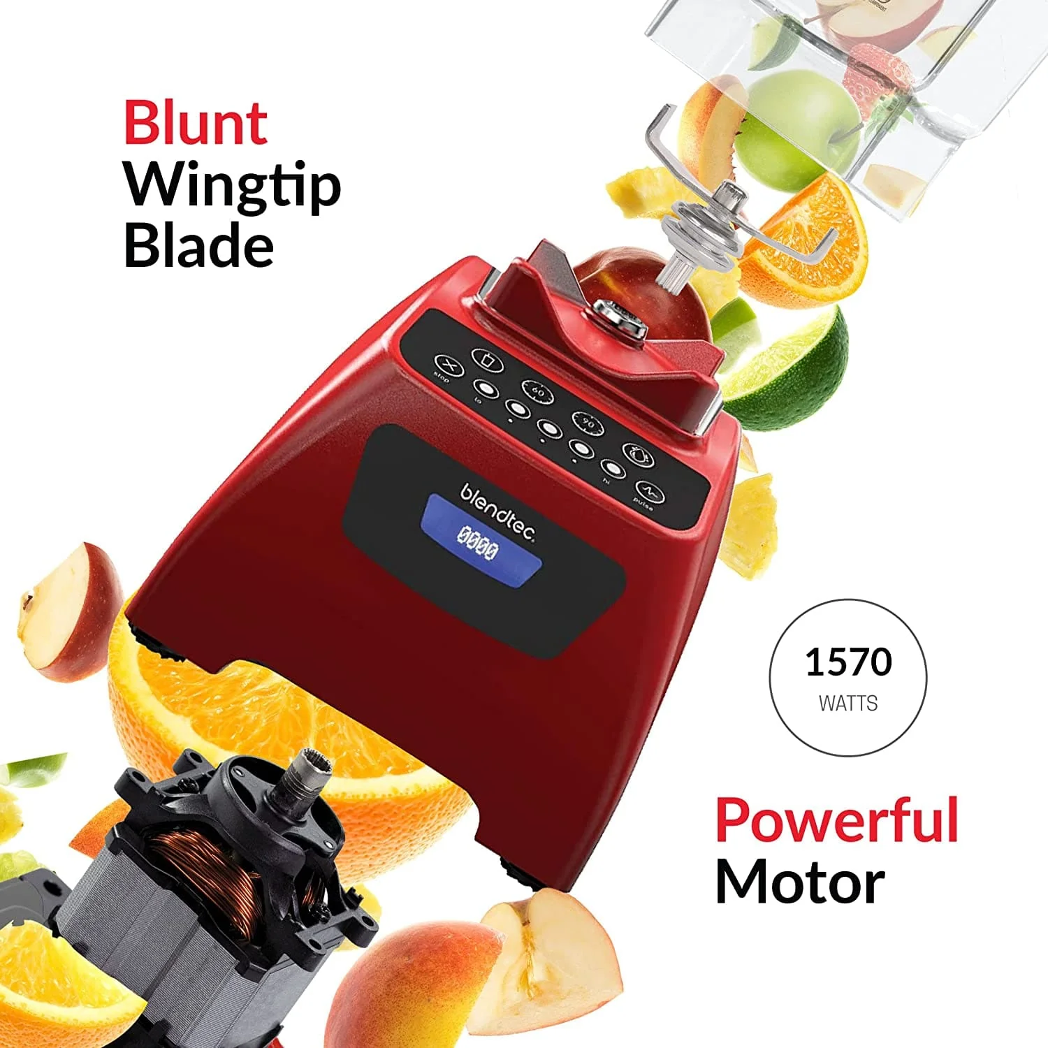 Blendtec Classic 575 Blender, WildSide+ Jar, 5 Speeds, Poppy Red - Image 4