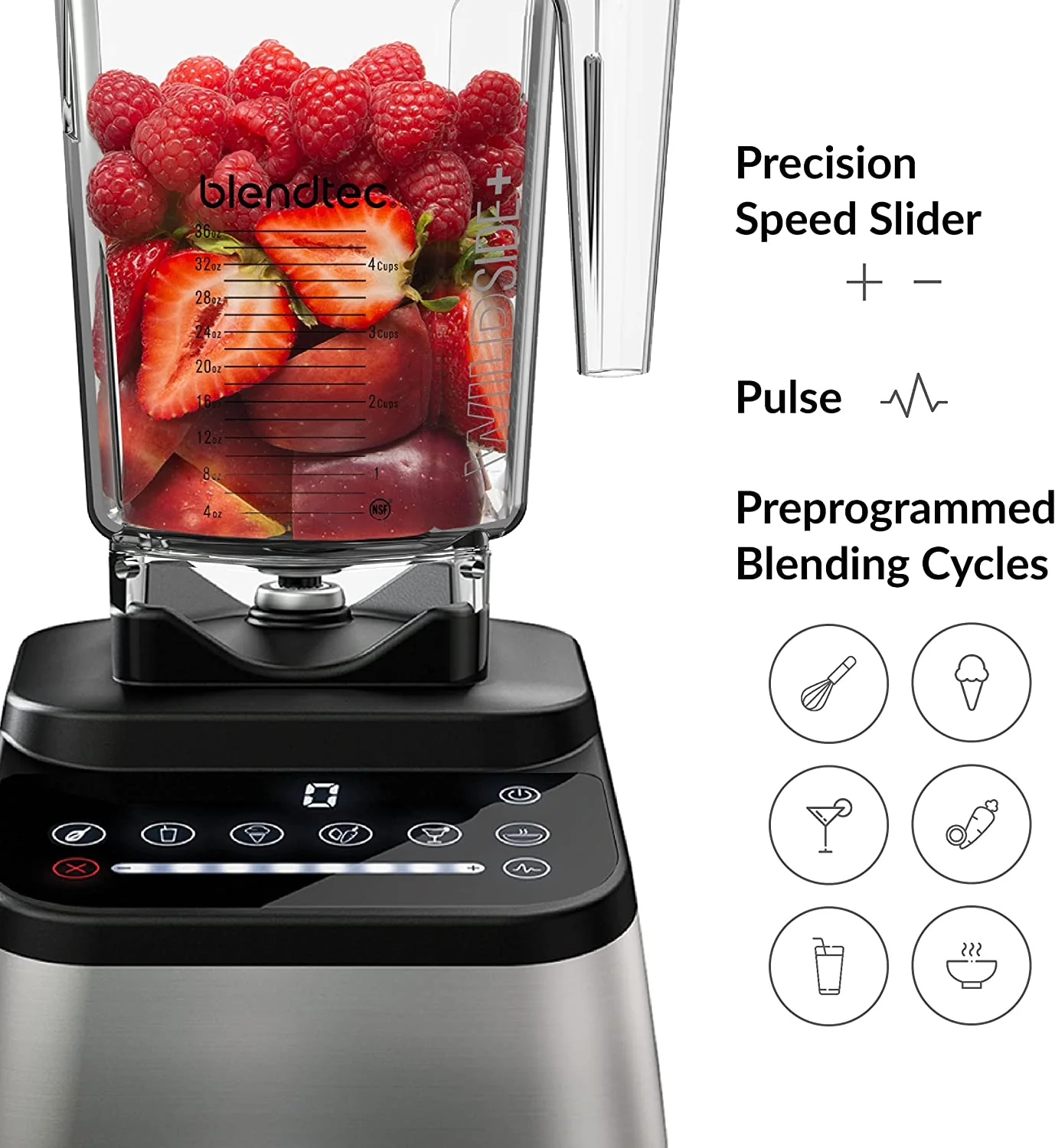 Blendtec Designer 650 Blender, WildSide+ Jar, 8 Speeds, Black - Image 3