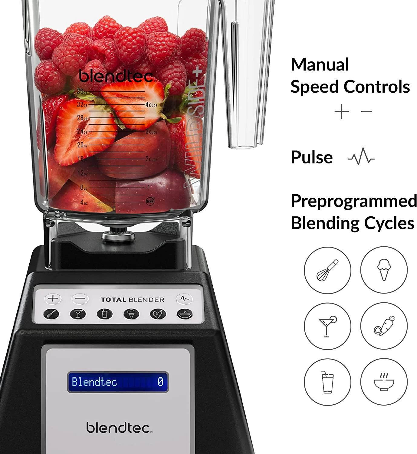 Blendtec Total Blender Classic, WildSide+ Jar, 10 Speeds, Black - Image 6