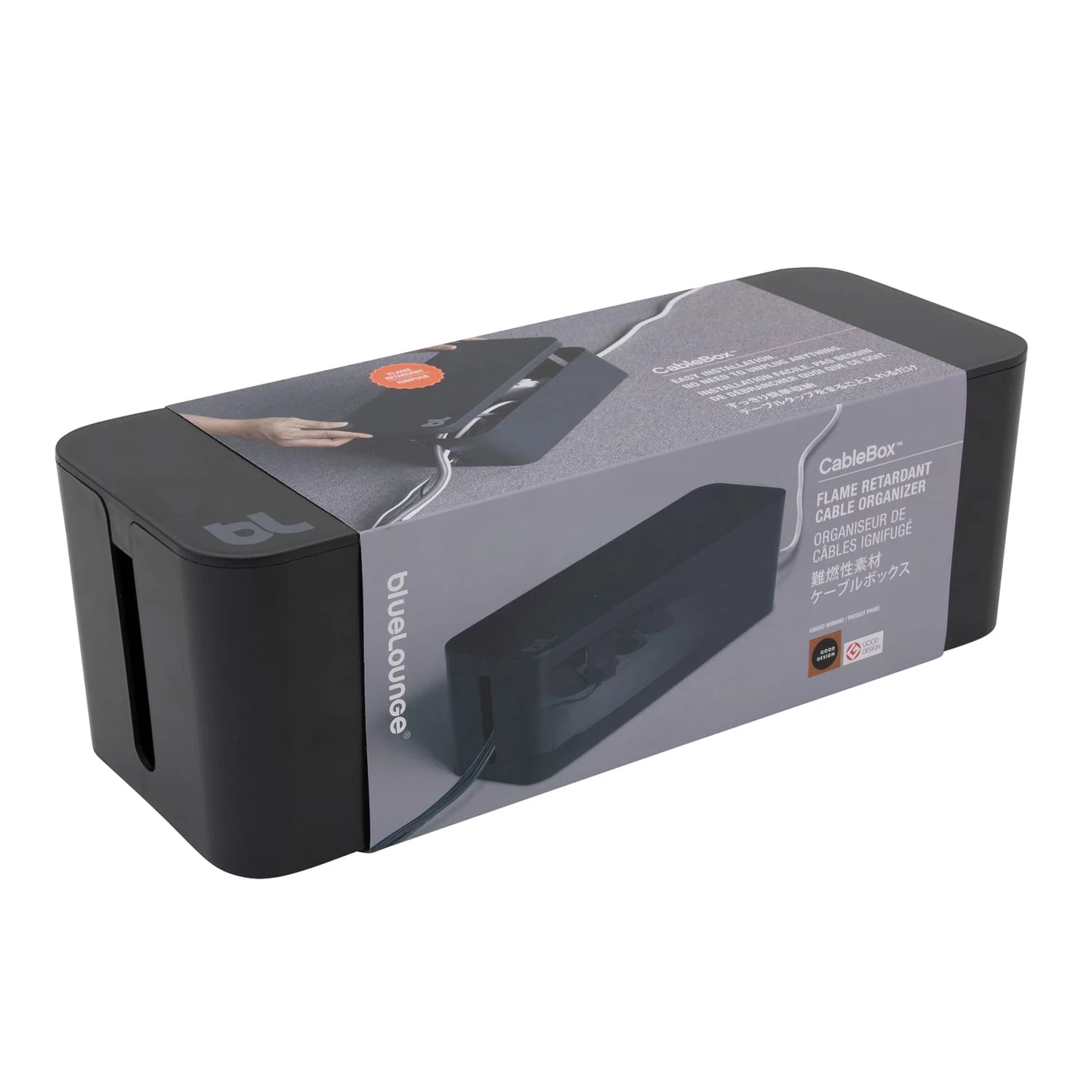 Bluelounge 16 x 6.25 x 5.25-In. CableBox Cable Organizer, BLUCB-01, Black - Image 3