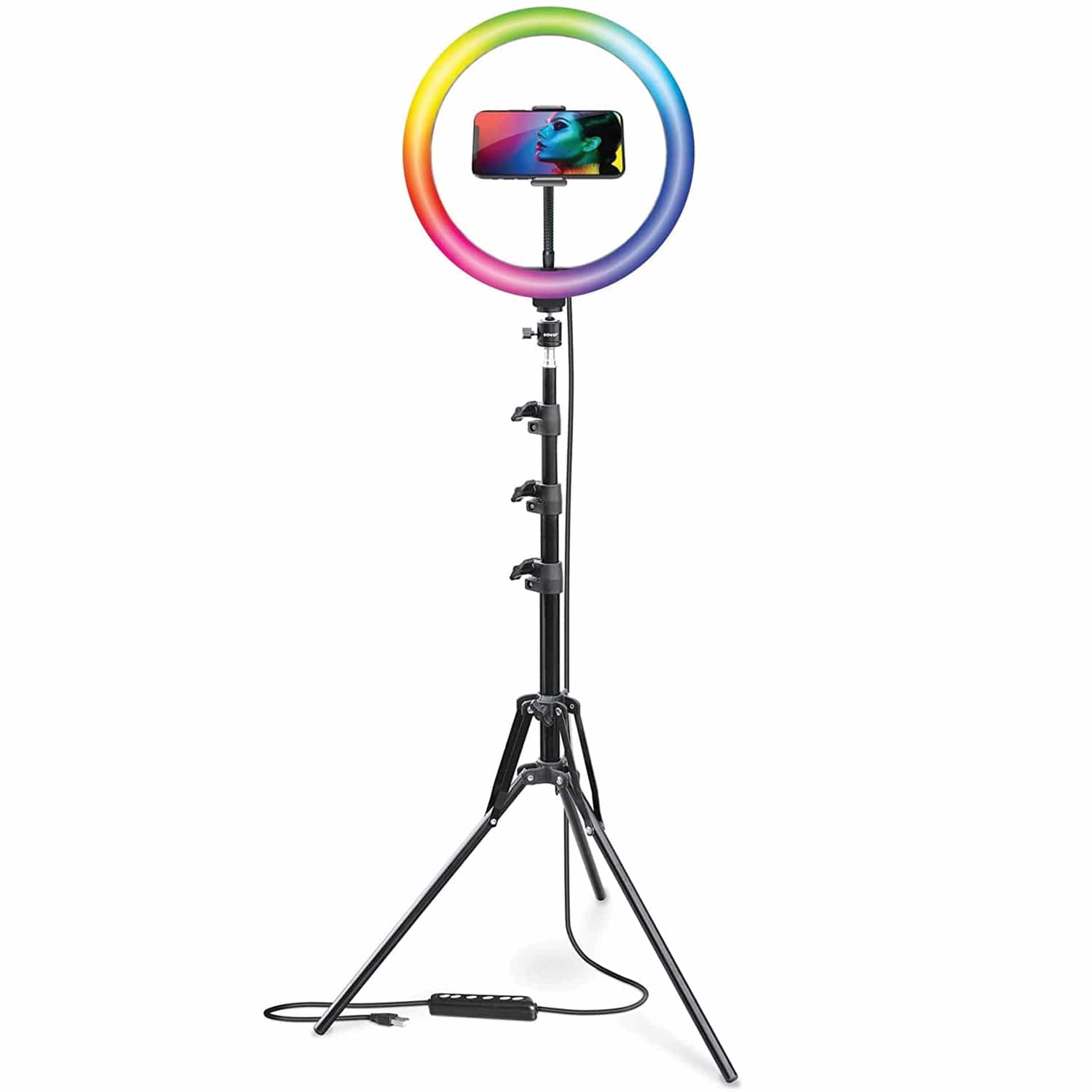 Bower RGB Selfie Ring Light Studio Kit with Wireless Remote Control and Tripod, 12 In. - Image 3
