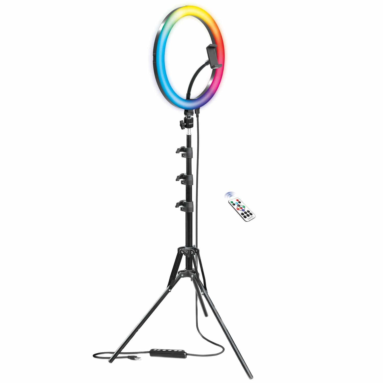 Bower RGB Selfie Ring Light Studio Kit with Wireless Remote Control and Tripod, 12 In. - Image 5
