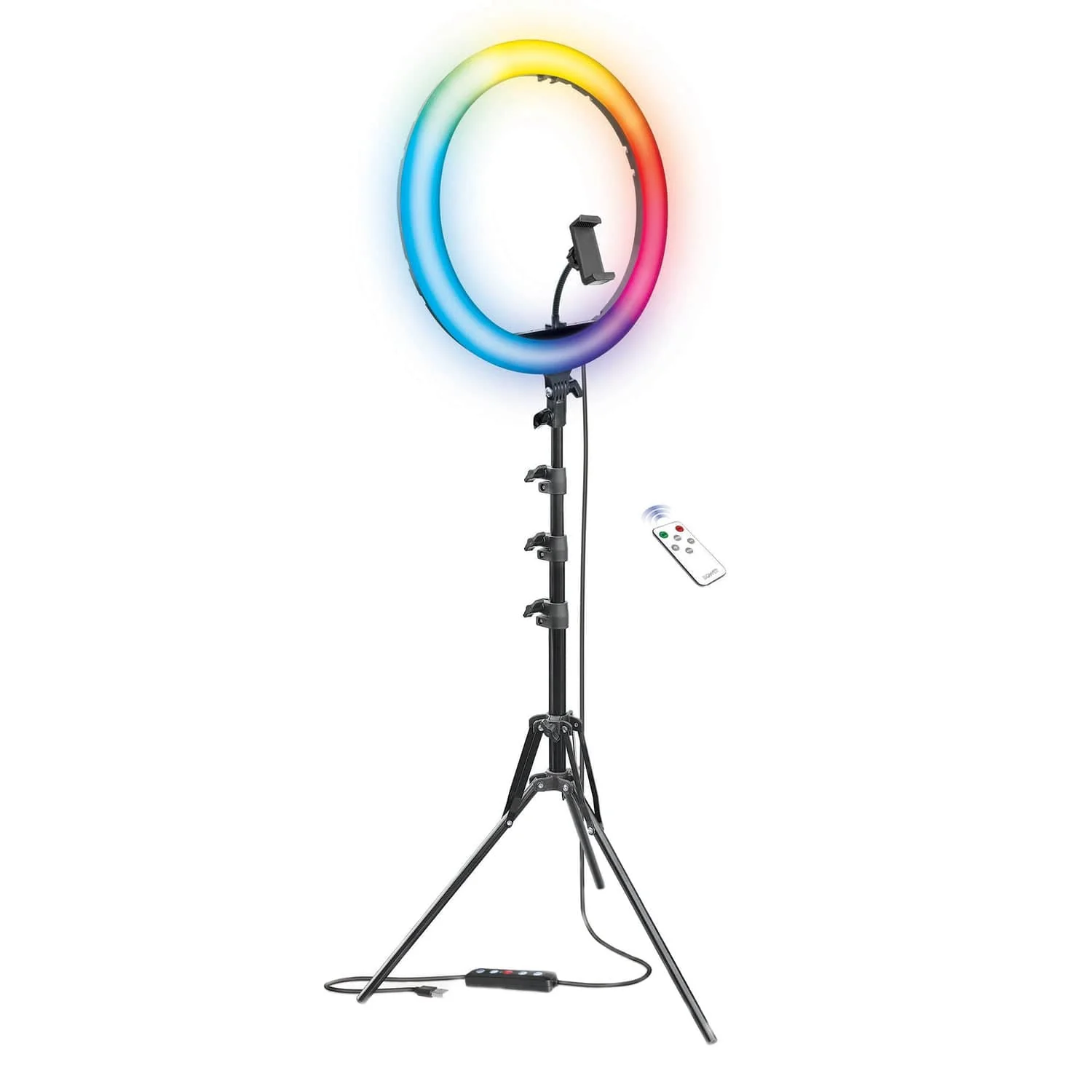 Bower RGB Selfie Ring Light Studio Kit with Wireless Remote Control and Tripod, 16 In. - Image 2