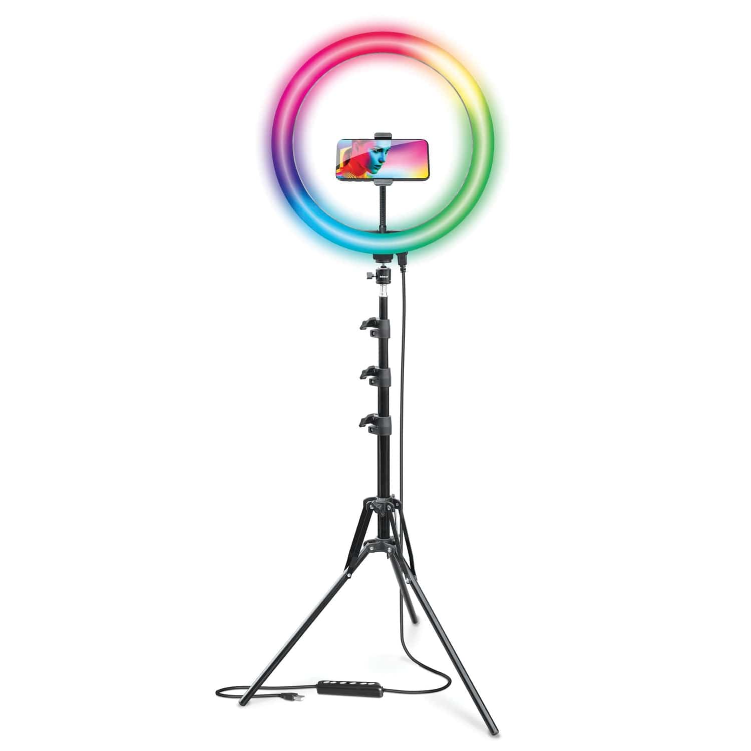 Bower RGB Selfie Ring Light Studio Kit with Wireless Remote Control and Tripod, 16 In. - Image 4