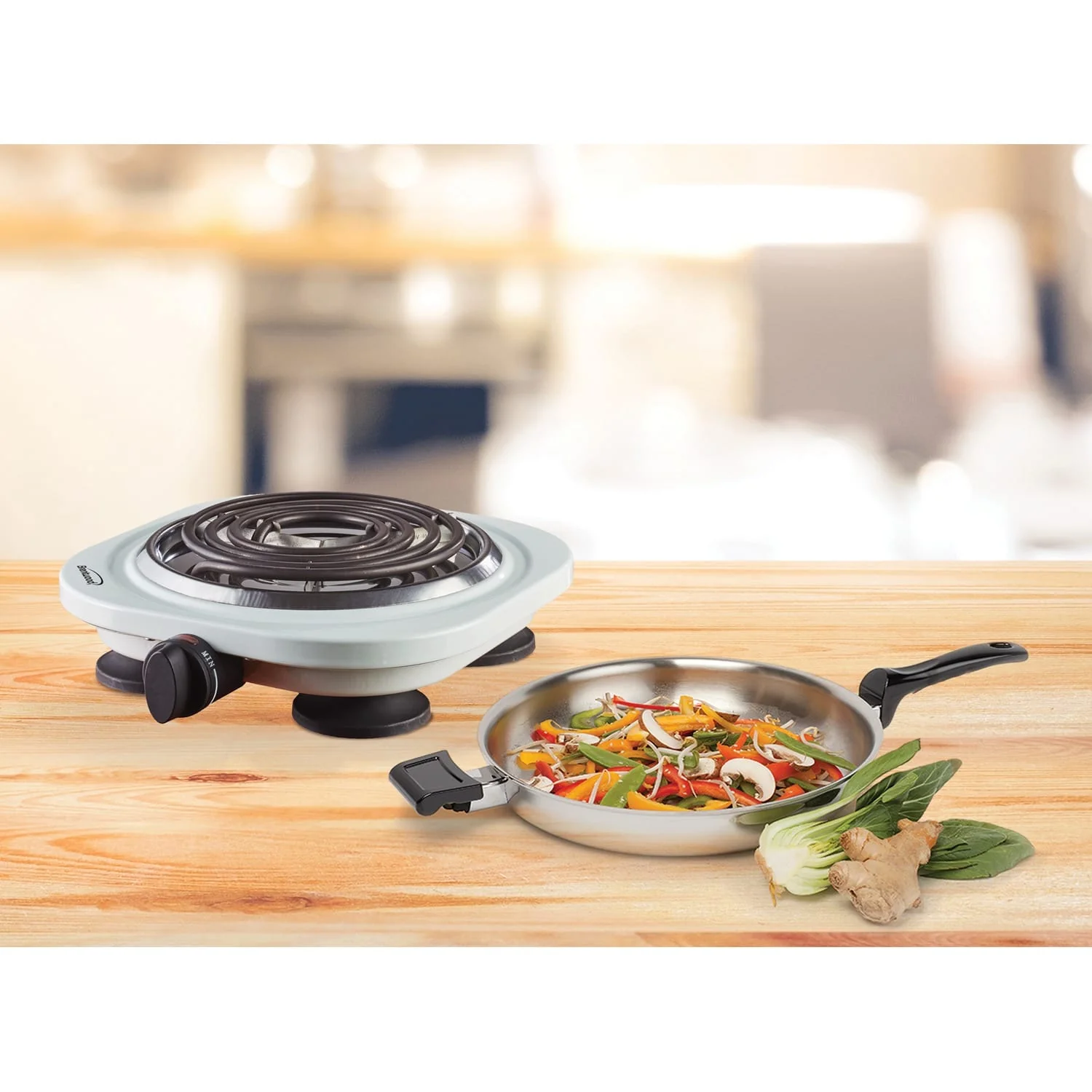 Brentwood 1000-Watt Single Electric Burner, White - Image 2