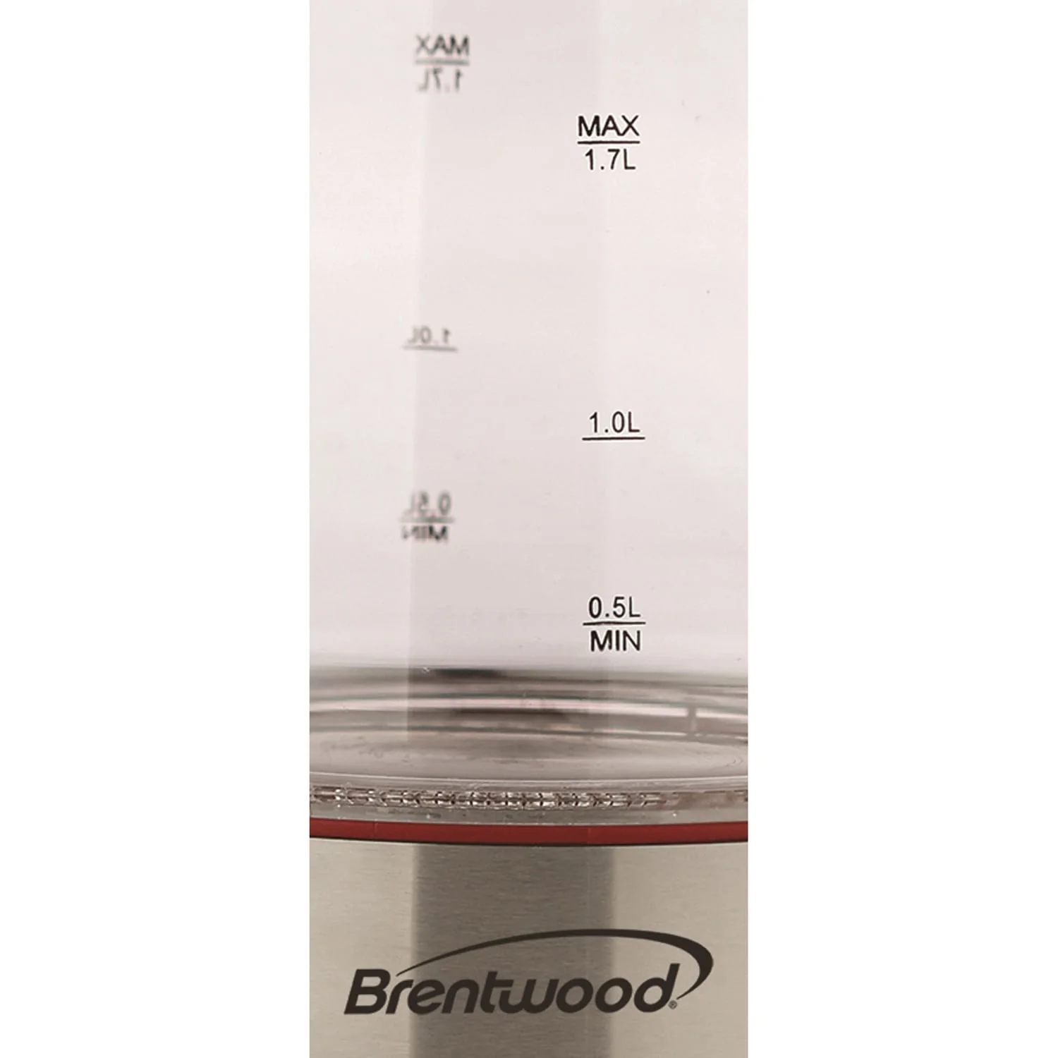 Brentwood 1100-Watt 1.8-Qt. 7-Cup Cordless Tempered-Glass Electric Kettle with Auto Shut-off, Red - Image 4