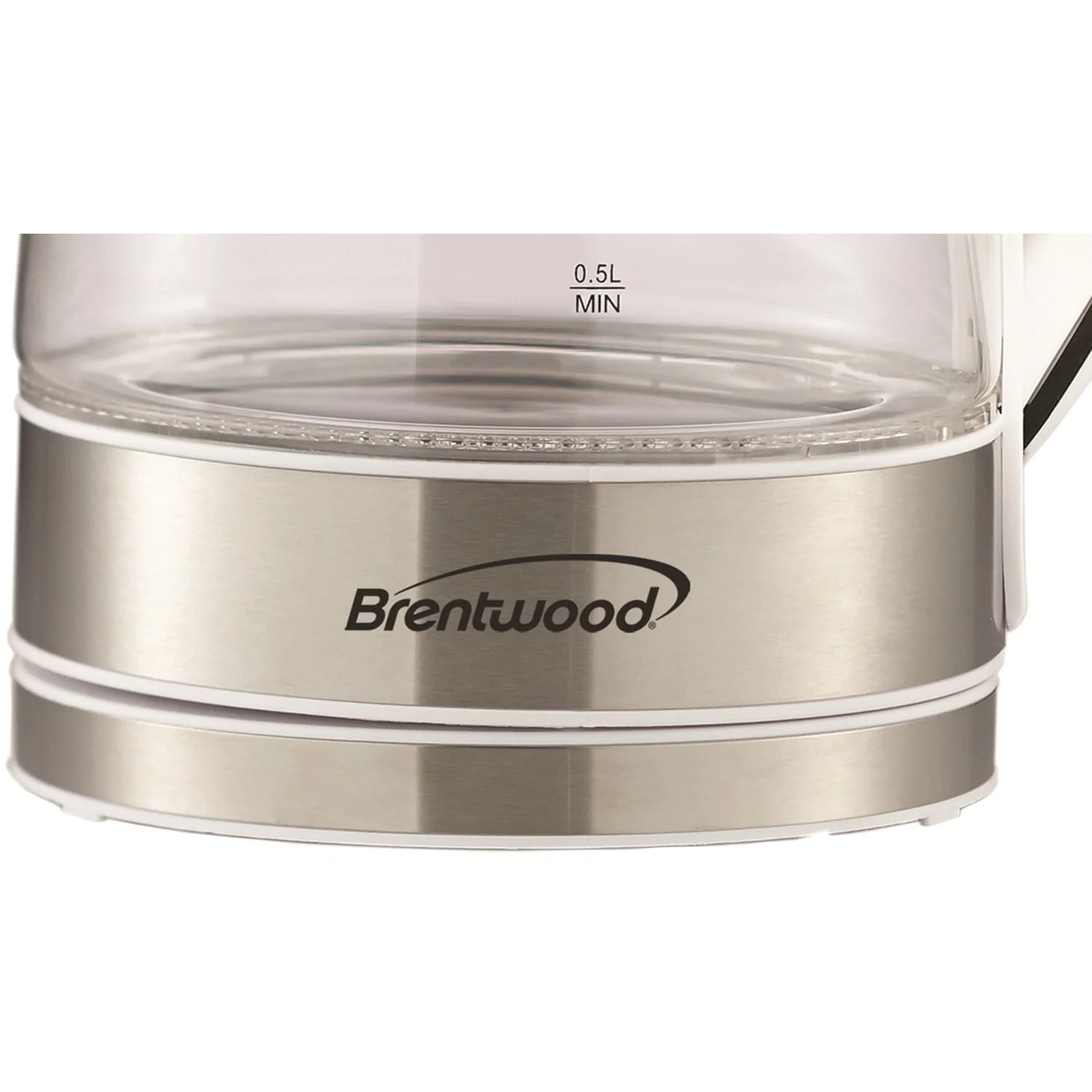 Brentwood 1100-Watt 1.8-Qt. 7-Cup Cordless Tempered-Glass Electric Kettle with Auto Shut-off, White - Image 3
