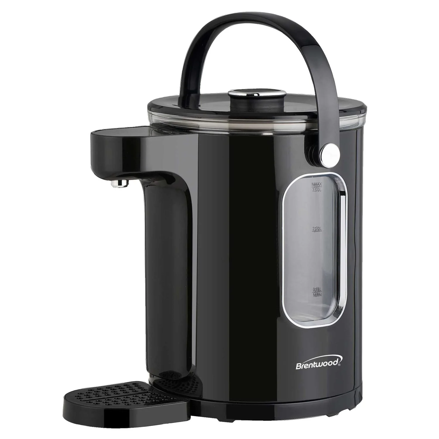 Brentwood 1100-Watt 3-L Digital Glass Instant Hot Water Dispenser with Tea Infuser, KT-2230BK