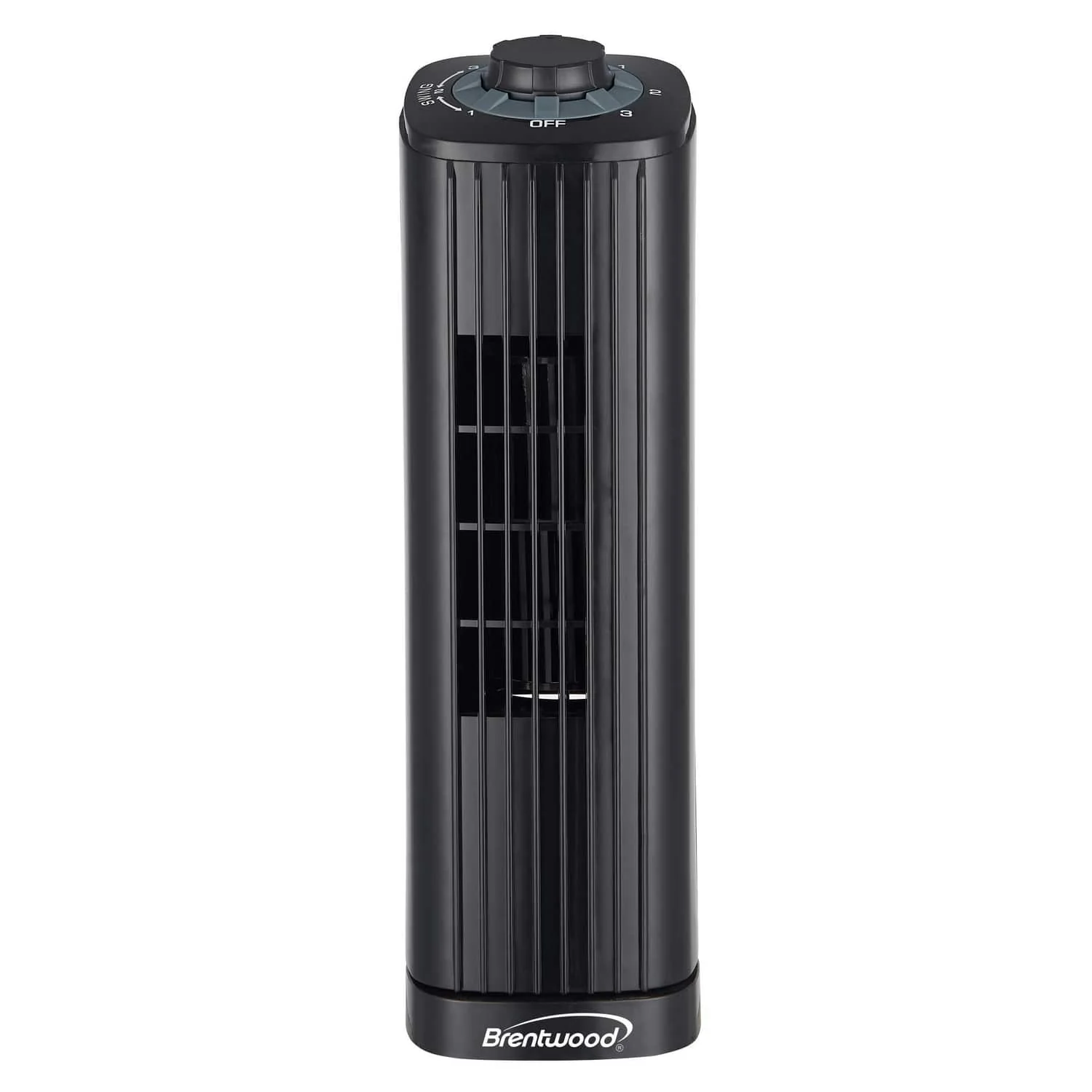 Brentwood 14-in. Portable Oscillating Tower Fan with 3 Speeds, 53 CFM, 50° Oscillation, 25 Watts, 61-in. Cord