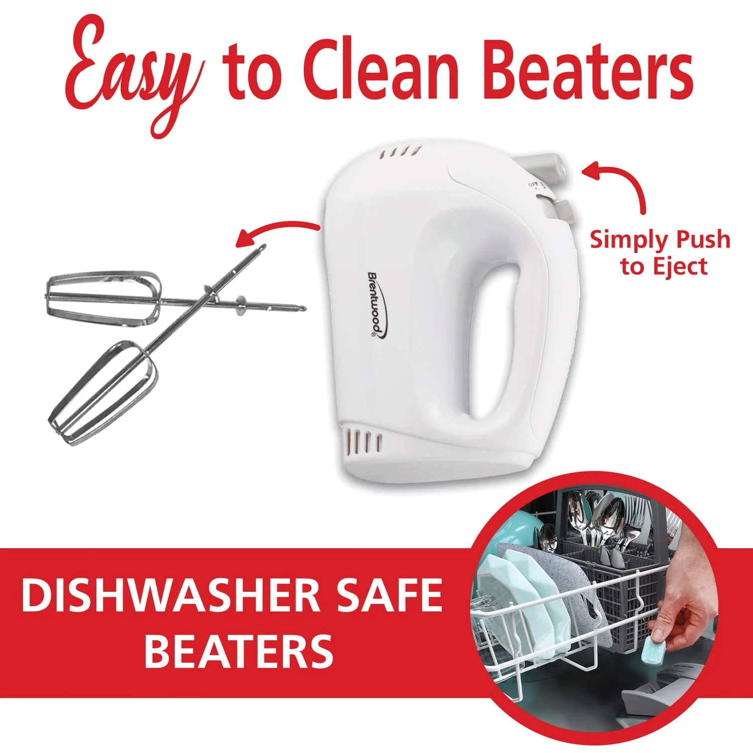 Brentwood 150-Watt 5-Speed Hand Mixer - Image 4