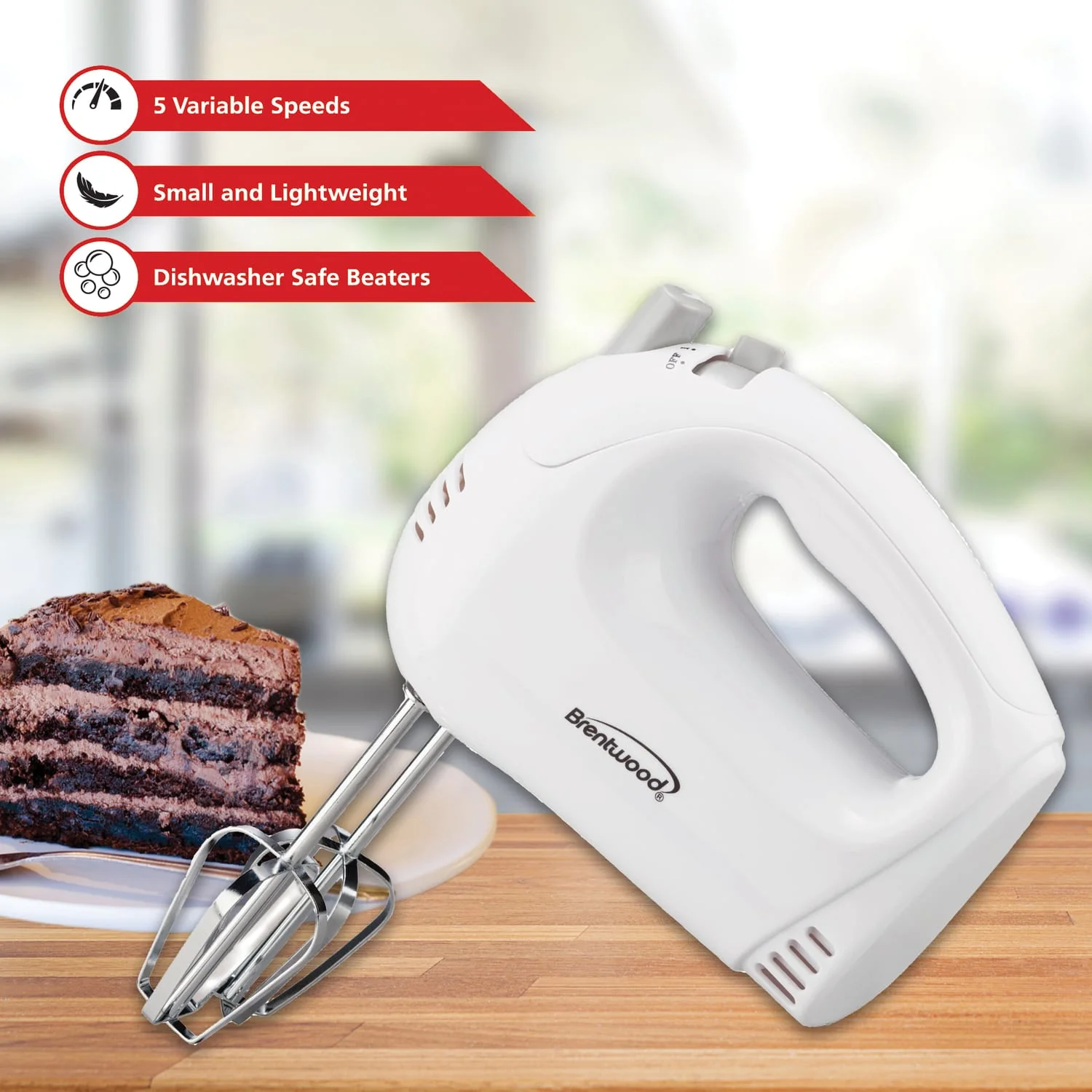 Brentwood 150-Watt 5-Speed Hand Mixer - Image 5