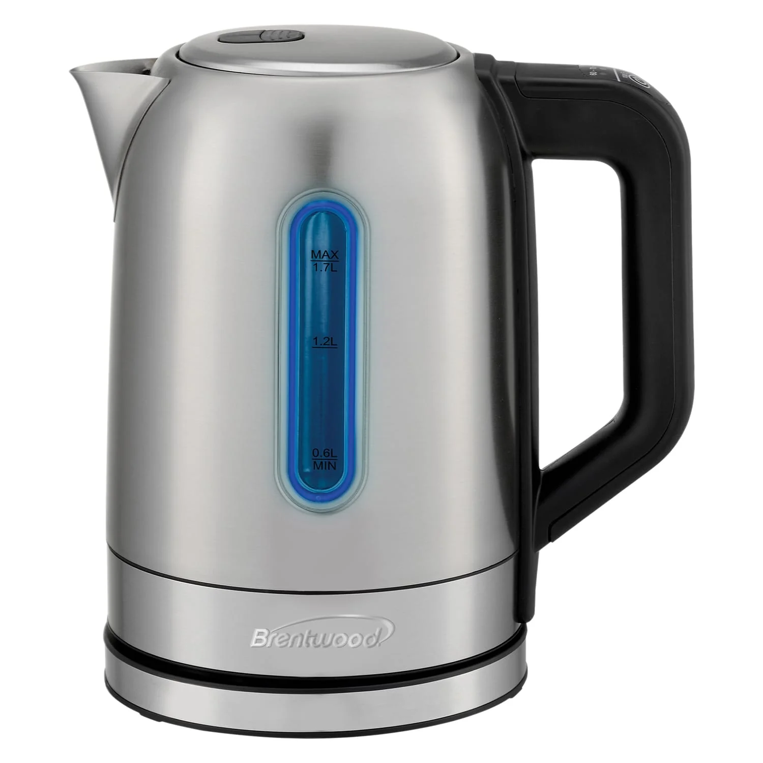 Brentwood 1500-Watt 1.79-Qt. Cordless Digital Stainless Steel Kettle with 5 Temperature Presets and Swivel Base