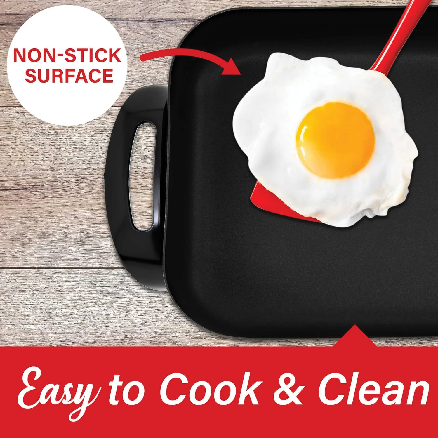 Brentwood 16-In. 1400-Watt Nonstick Electric Skillet with Glass Lid - Image 3