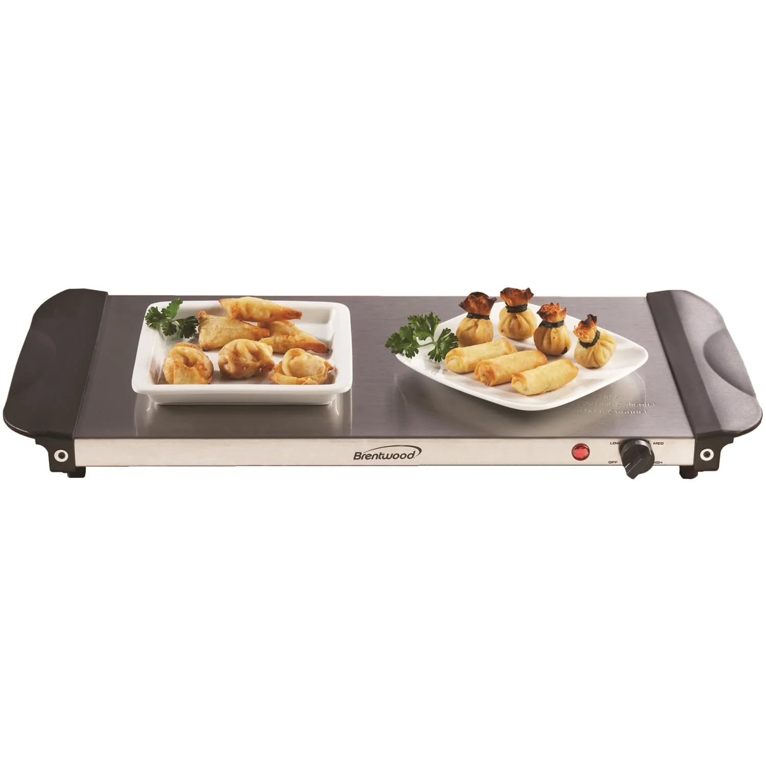 Brentwood 180-Watt 4.5-Qt. 3-Pan Buffet Server and Warming Tray, Silver - Image 4