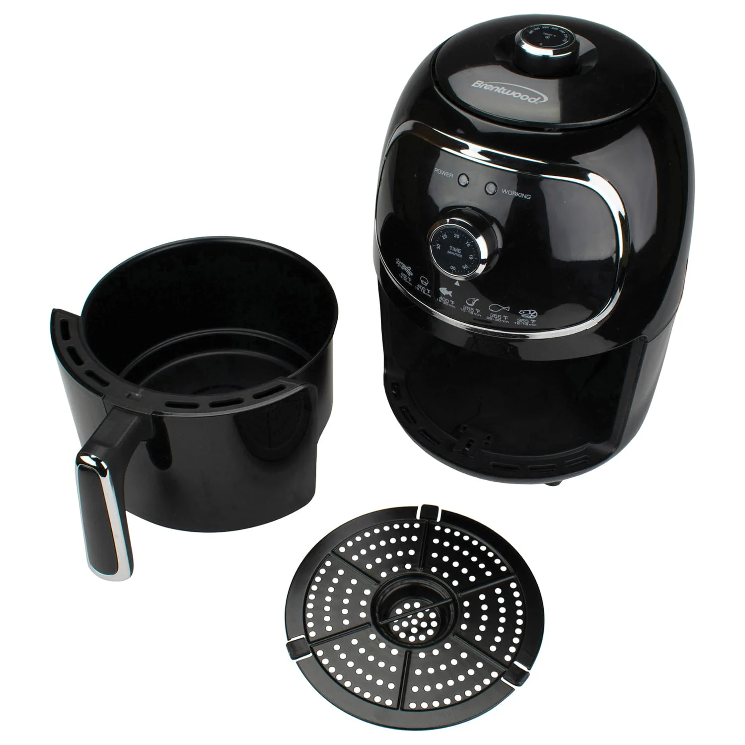 Brentwood 2-Qt. 1200-Watt Electric Air Fryer with Timer and Temperature Control, Black
