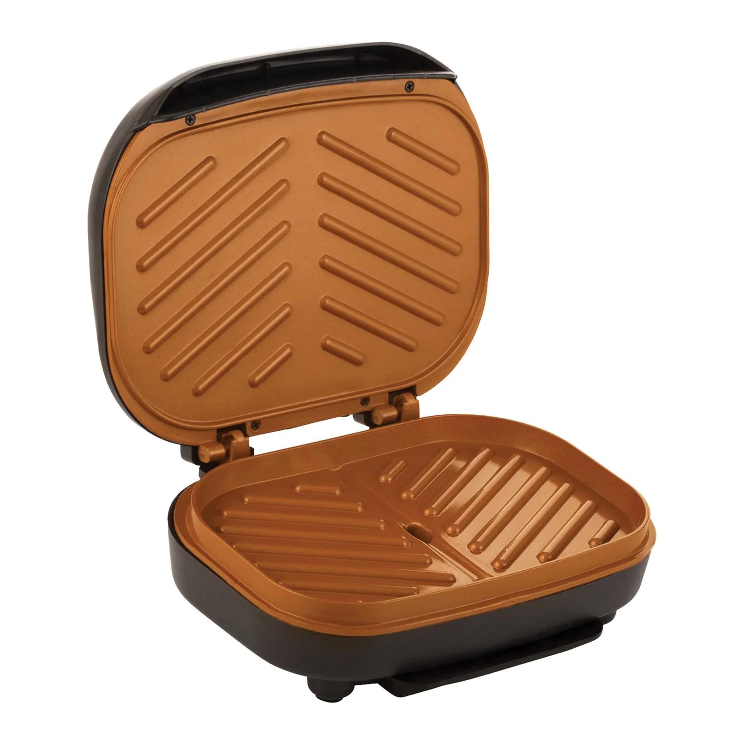 Brentwood 2-Serving Nonstick 750-Watt Indoor Electric Copper Grill and Panini Press