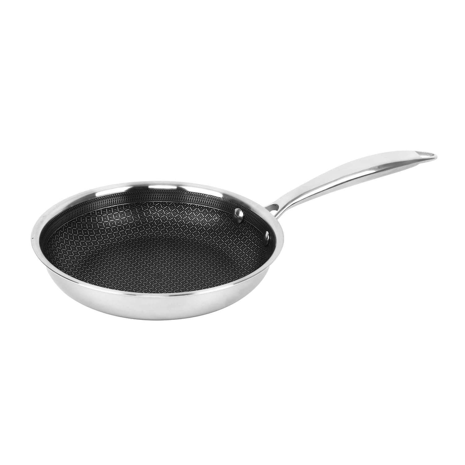 Brentwood 3-Ply Hybrid Non-Stick Stainless Steel Induction-Ready Frying Pan, 8 In. - Image 4