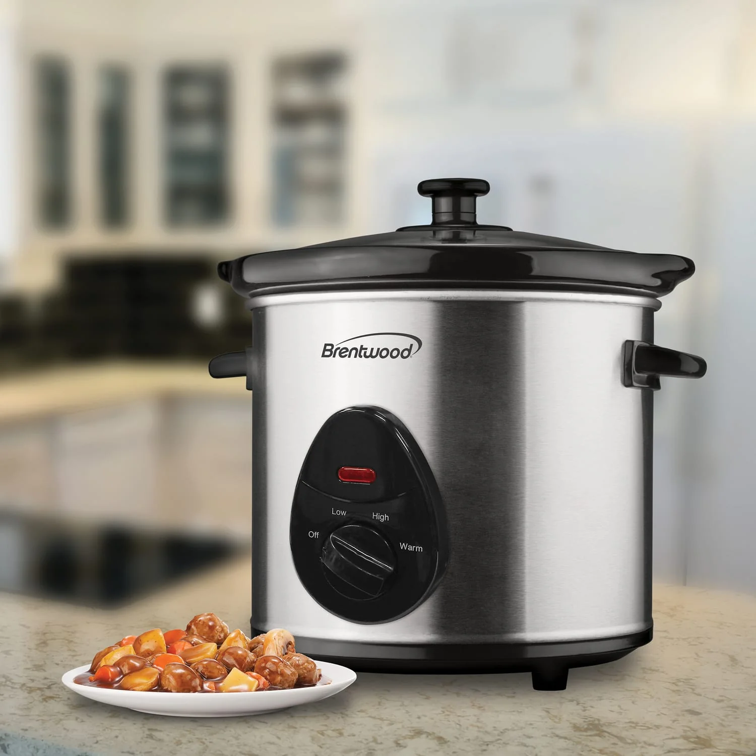 Brentwood 3-Qt. 170-Watt Slow Cooker, Stainless Steel - Image 3