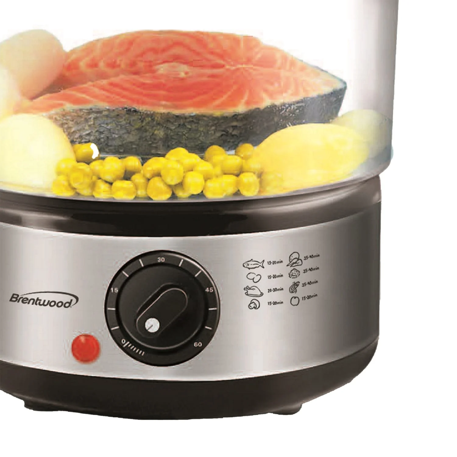 Brentwood 400-Watt 5-Qt. 2-Tier Electric Food Steamer with Steam Trays and Lid - Image 5