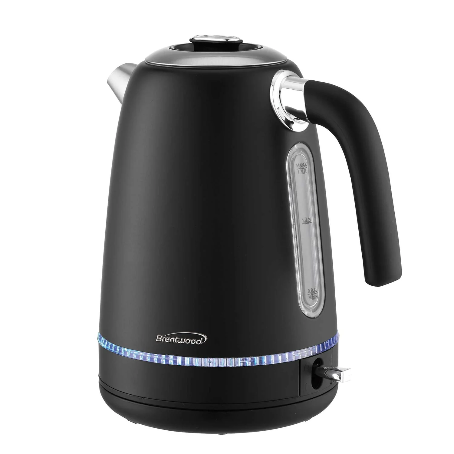 Brentwood 7-Cup 1500-Watt Cordless Electric Stainless Steel Kettle, Black