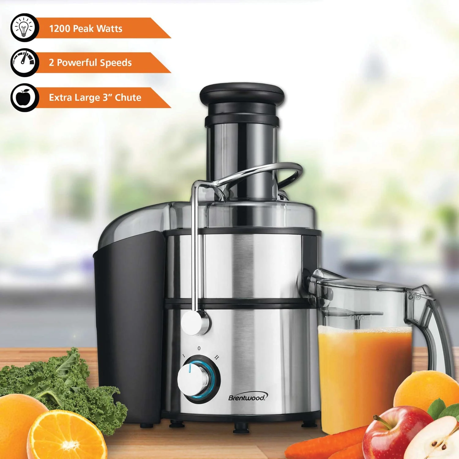 Brentwood 800-Watt 2-Speed Electric Juice Extractor - Image 3