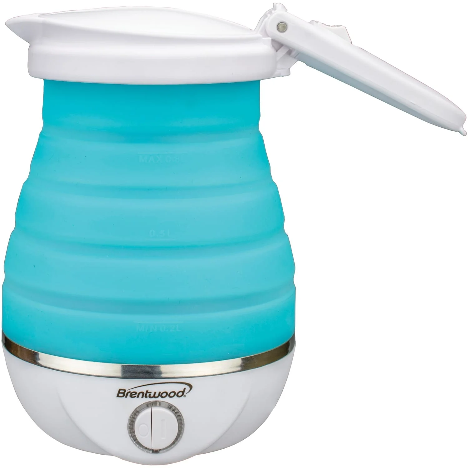 Brentwood .85-Quart Dual-Voltage Collapsible Travel Kettle, Blue