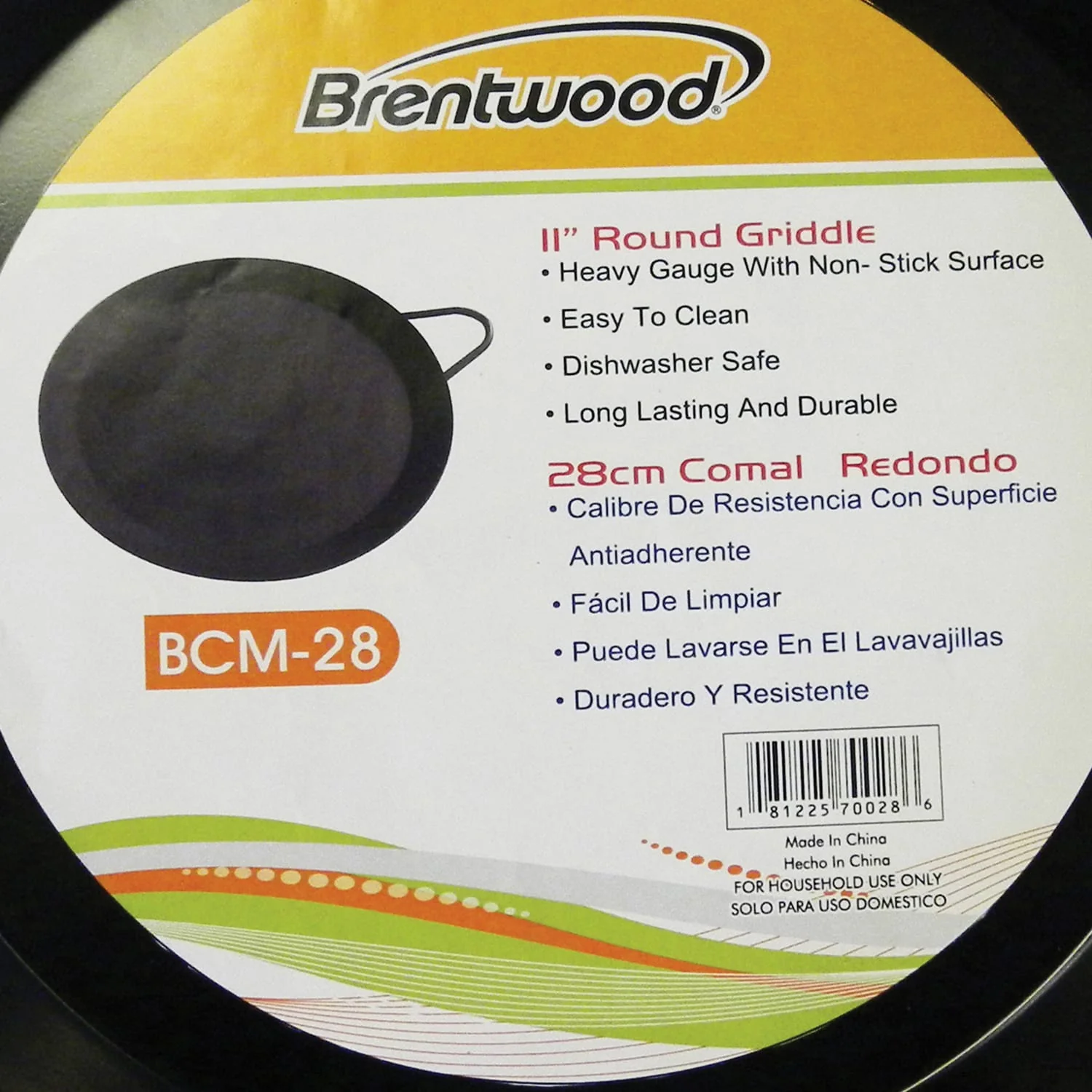 Brentwood Carbon Steel Nonstick Round Comal Griddle for Single Burner, 11 In. - Image 4