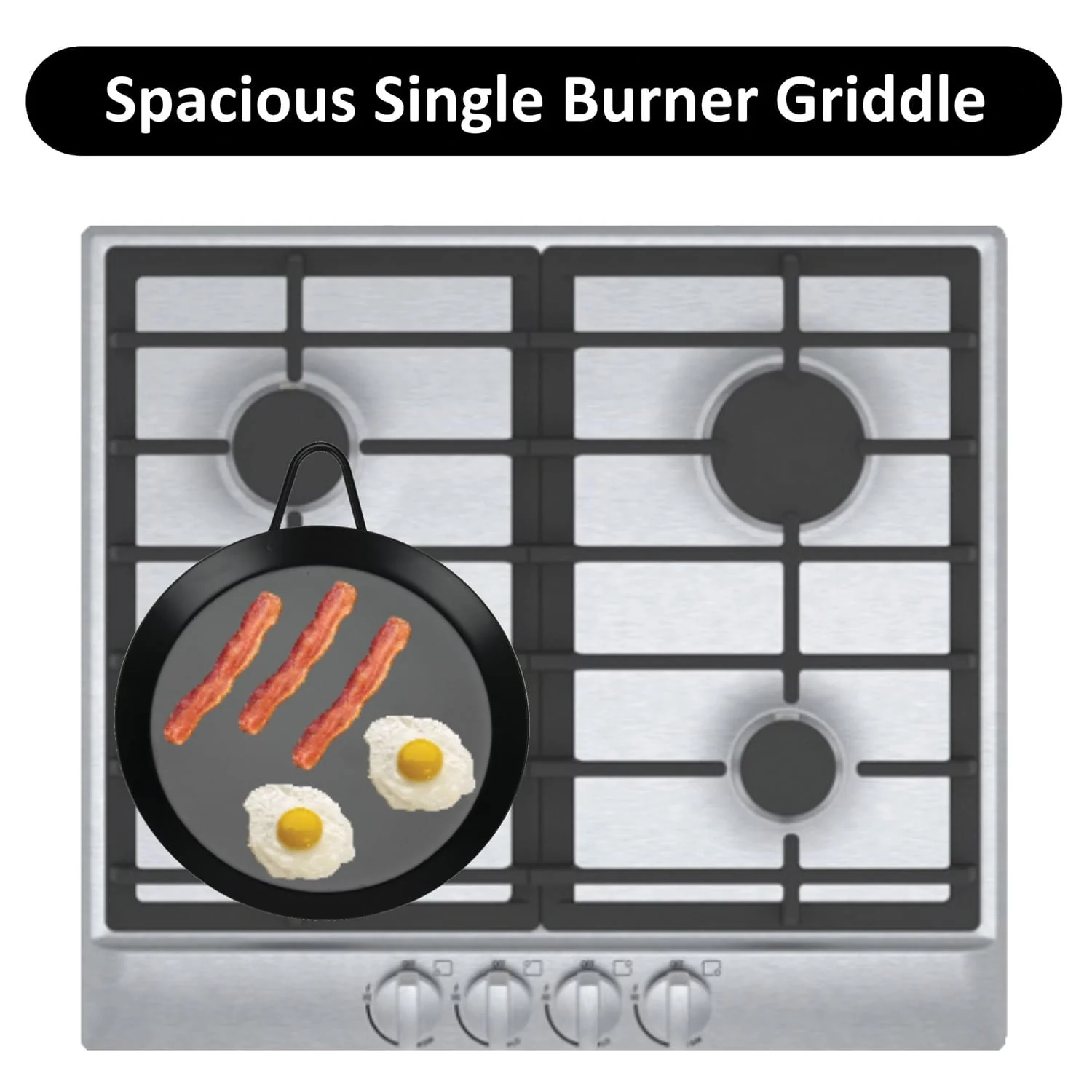 Brentwood Carbon Steel Nonstick Round Comal Griddle for Single Burner, 9.5 In. - Image 4
