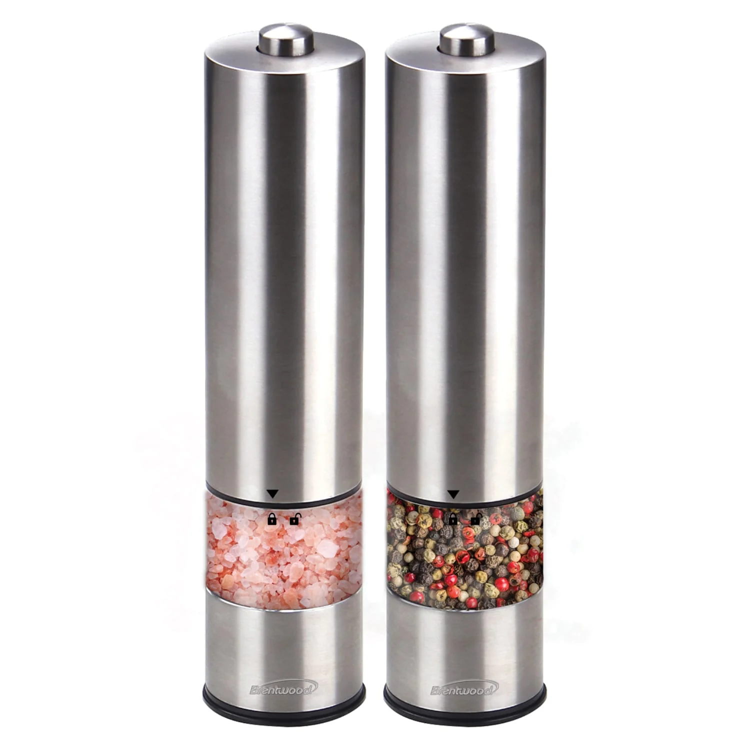 Brentwood Electric Blue LED Stainless Steel Salt and Pepper Adjustable Ceramic Grinders - Image 4