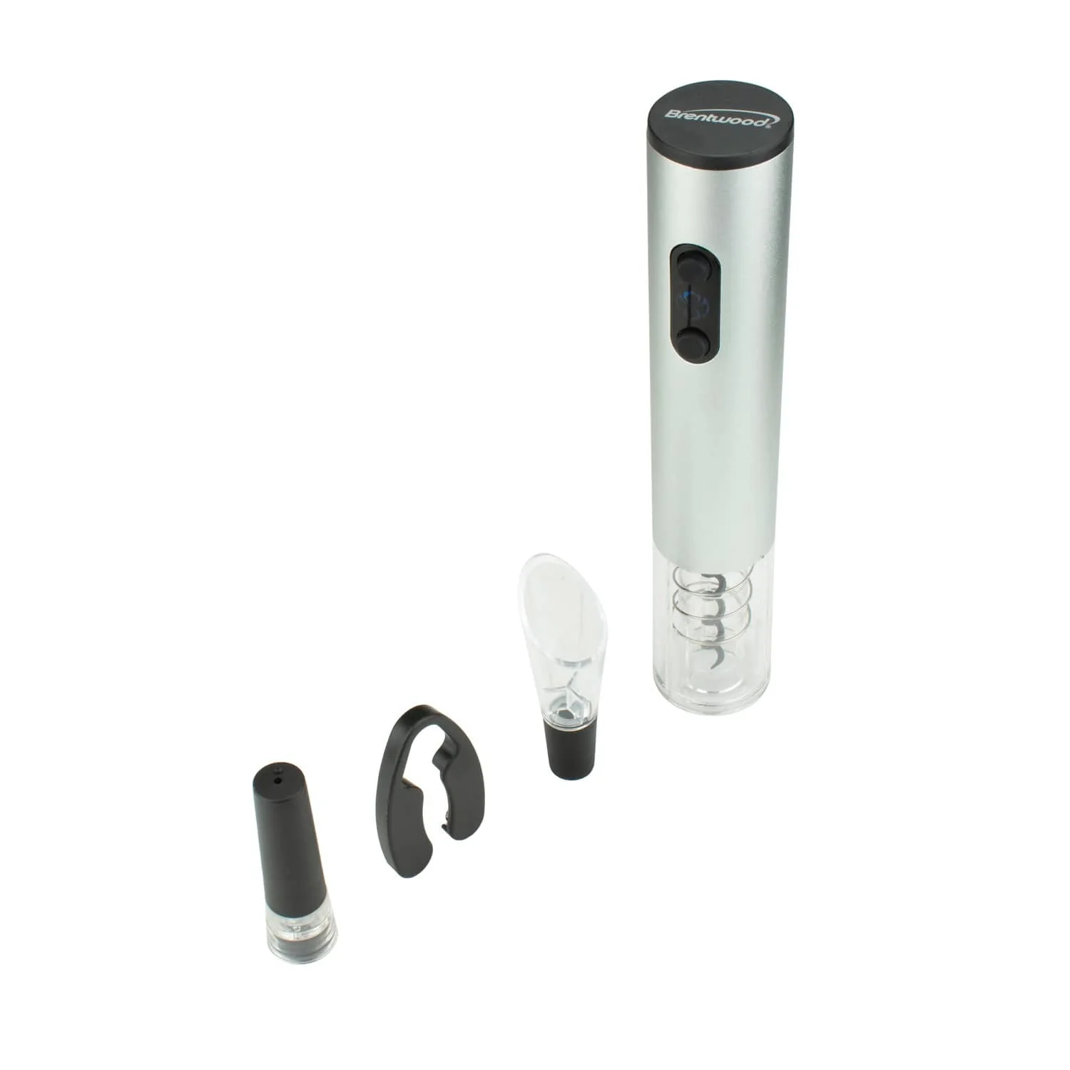 Brentwood Electric Wine Bottle Opener with Foil Cutter, Vacuum Stopper, and Aerator Pourer - Image 5