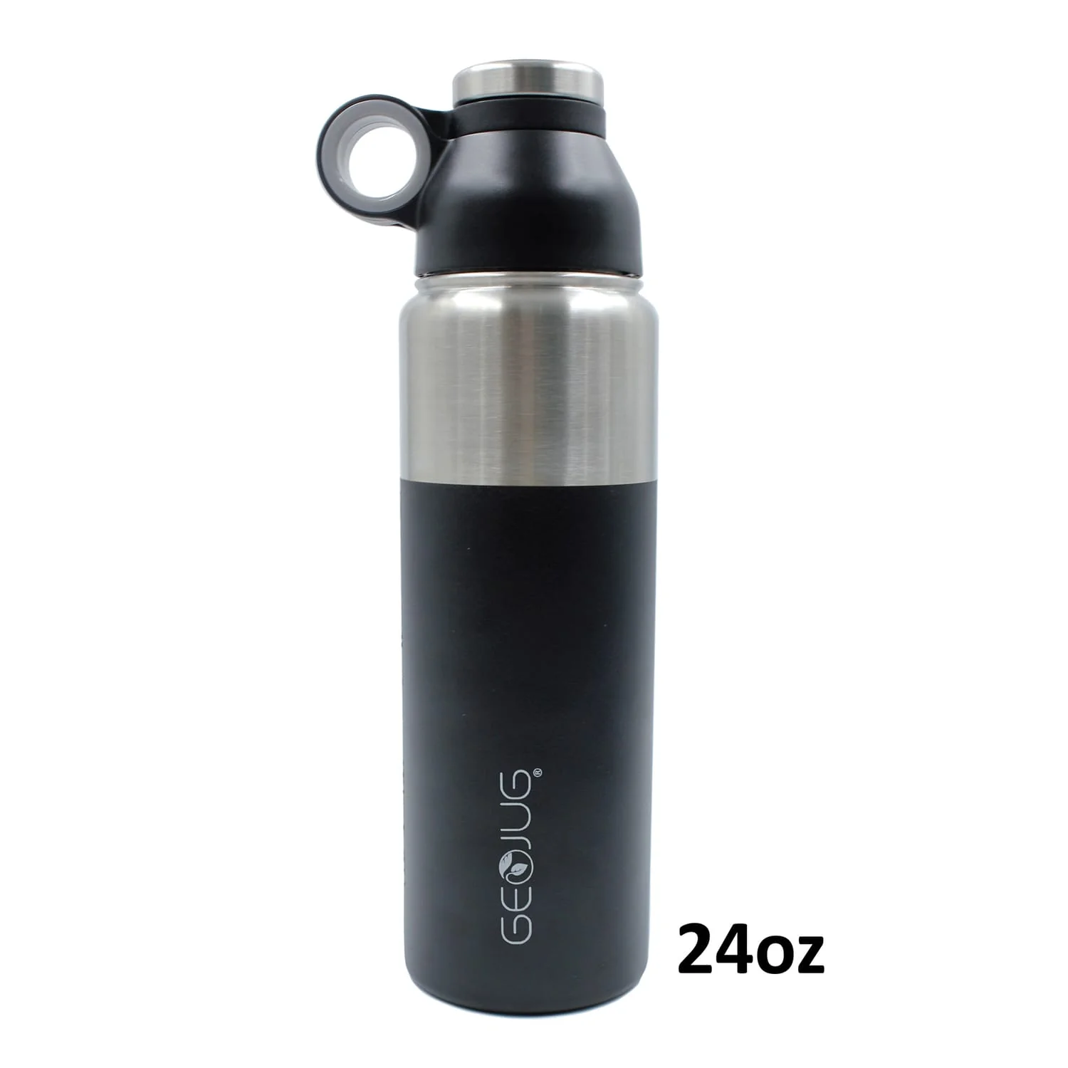 Brentwood Geojug Stainless Steel Vacuum-Insulated Water Bottle, 0.7 L, Black/Silver - Image 3