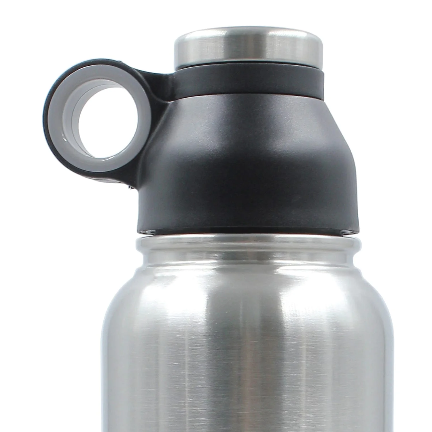 Brentwood Geojug Stainless Steel Vacuum-Insulated Water Bottle, 1.1 L, Black/Silver - Image 2