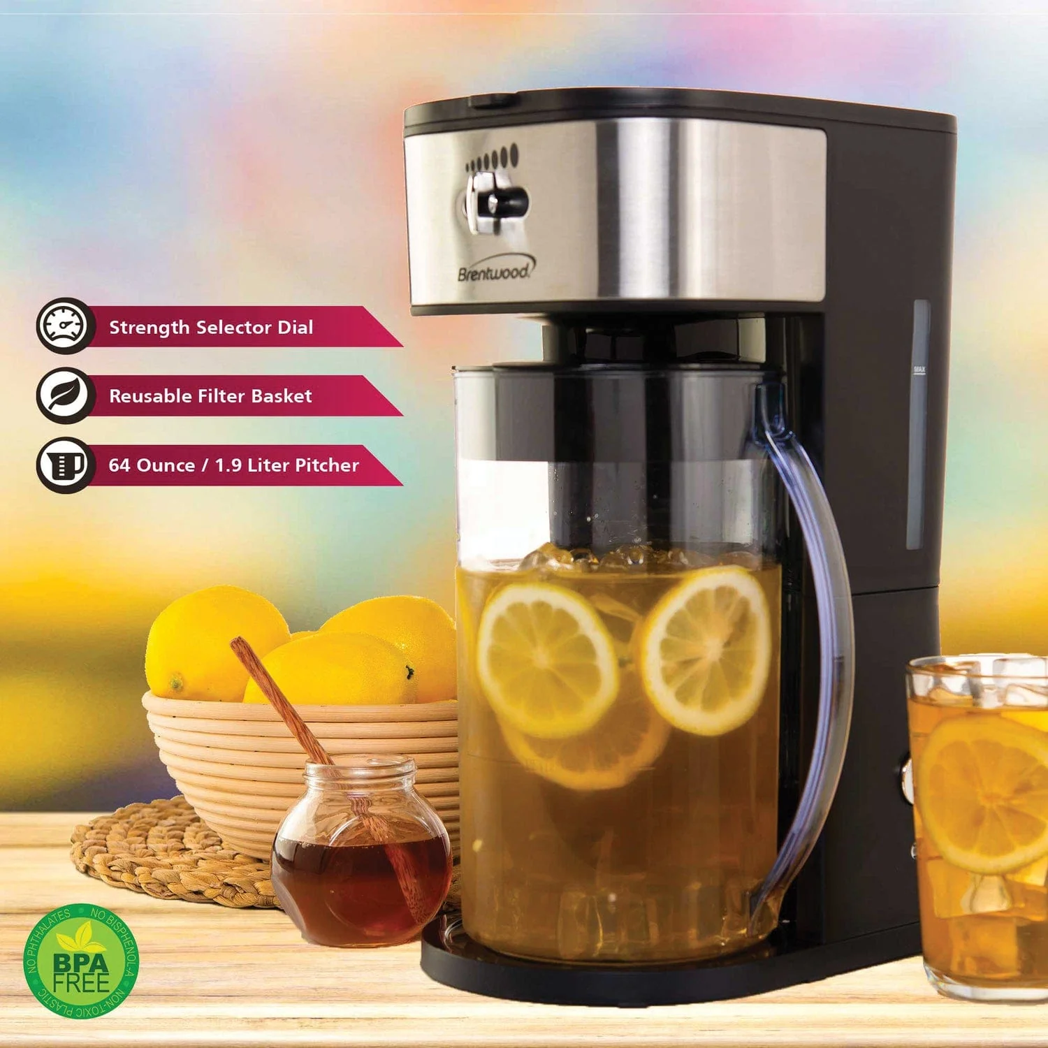 Brentwood Iced Tea and Coffee Maker, Black - Image 2