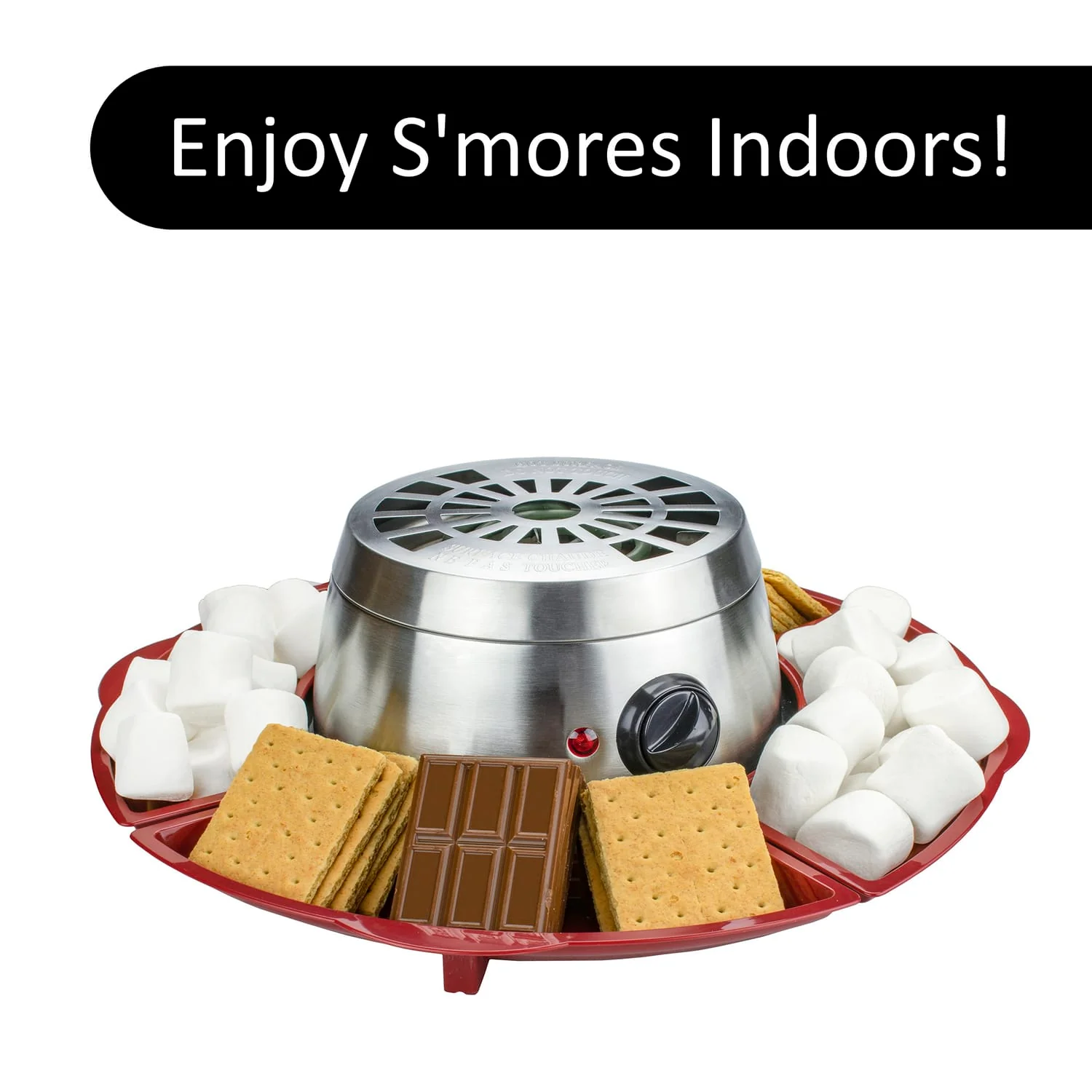 Brentwood Just For Fun Indoor Electric Stainless Steel S’mores Maker with 4 Trays and 4 Roasting Forks - Image 2