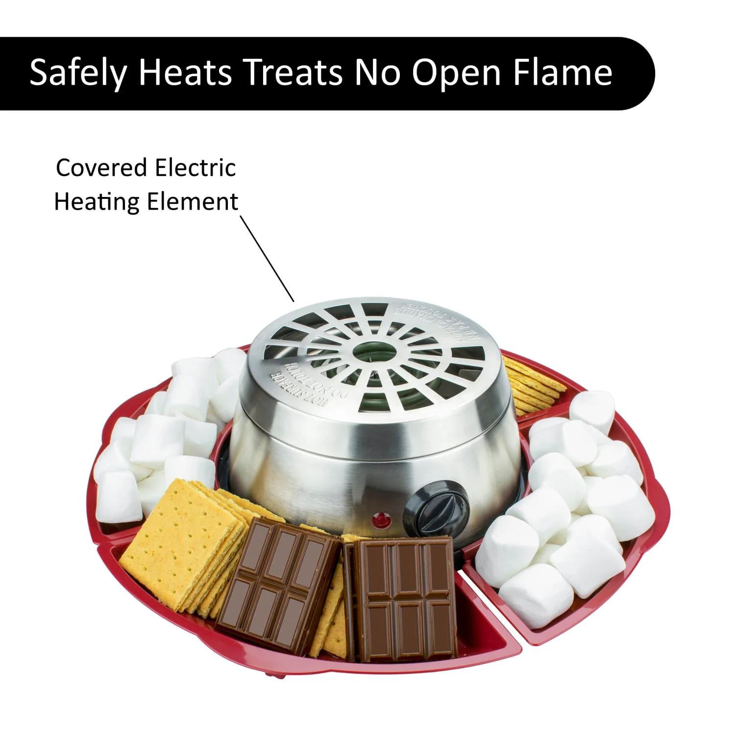Brentwood Just For Fun Indoor Electric Stainless Steel S’mores Maker with 4 Trays and 4 Roasting Forks - Image 3