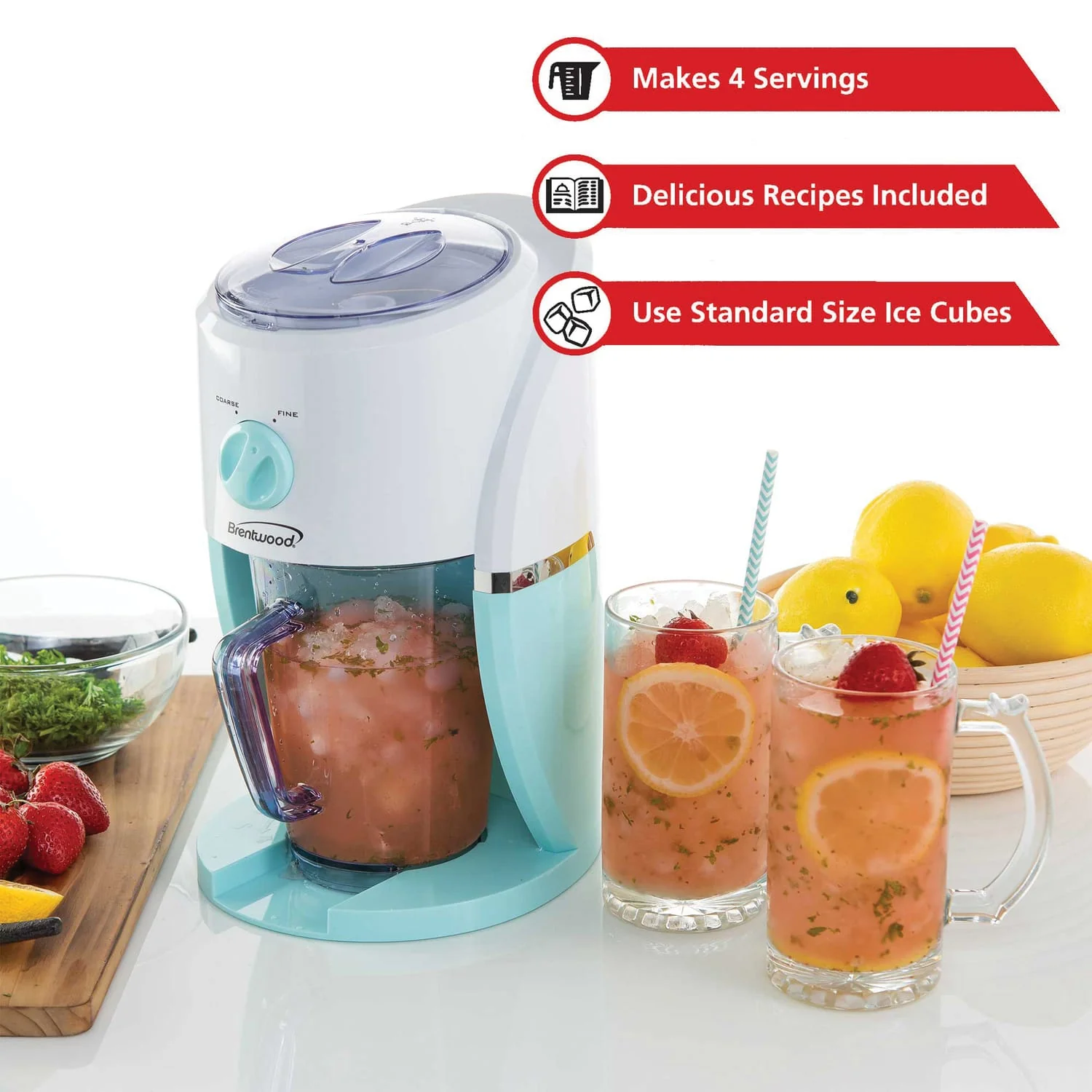 Brentwood Just For Fun TS-1425 35-Oz. Margarita and Frozen Drink Maker, Blue - Image 4