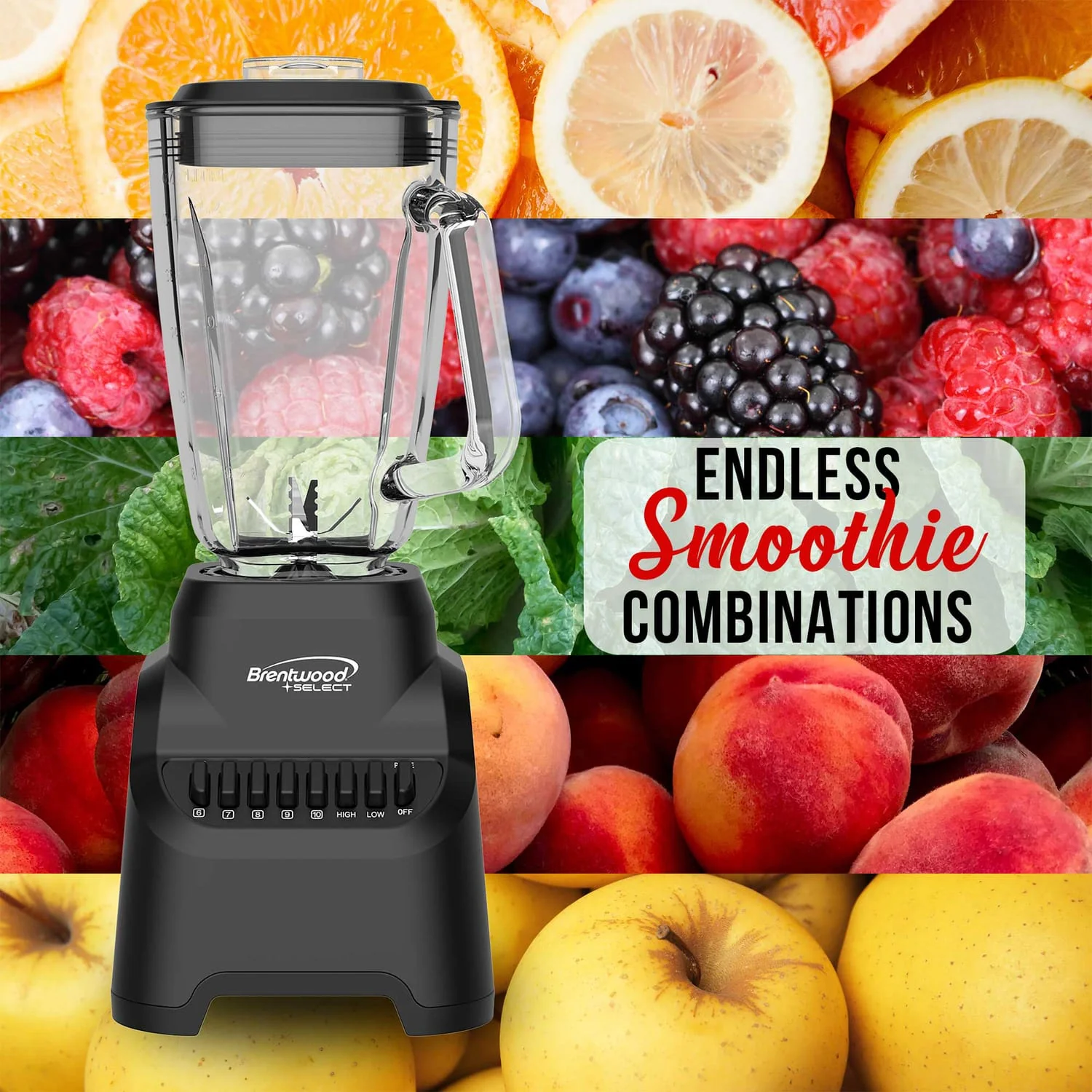 Brentwood Select 5.3-Cup 500-Watt 10-Speed Countertop Blender with Pulse Button - Image 5