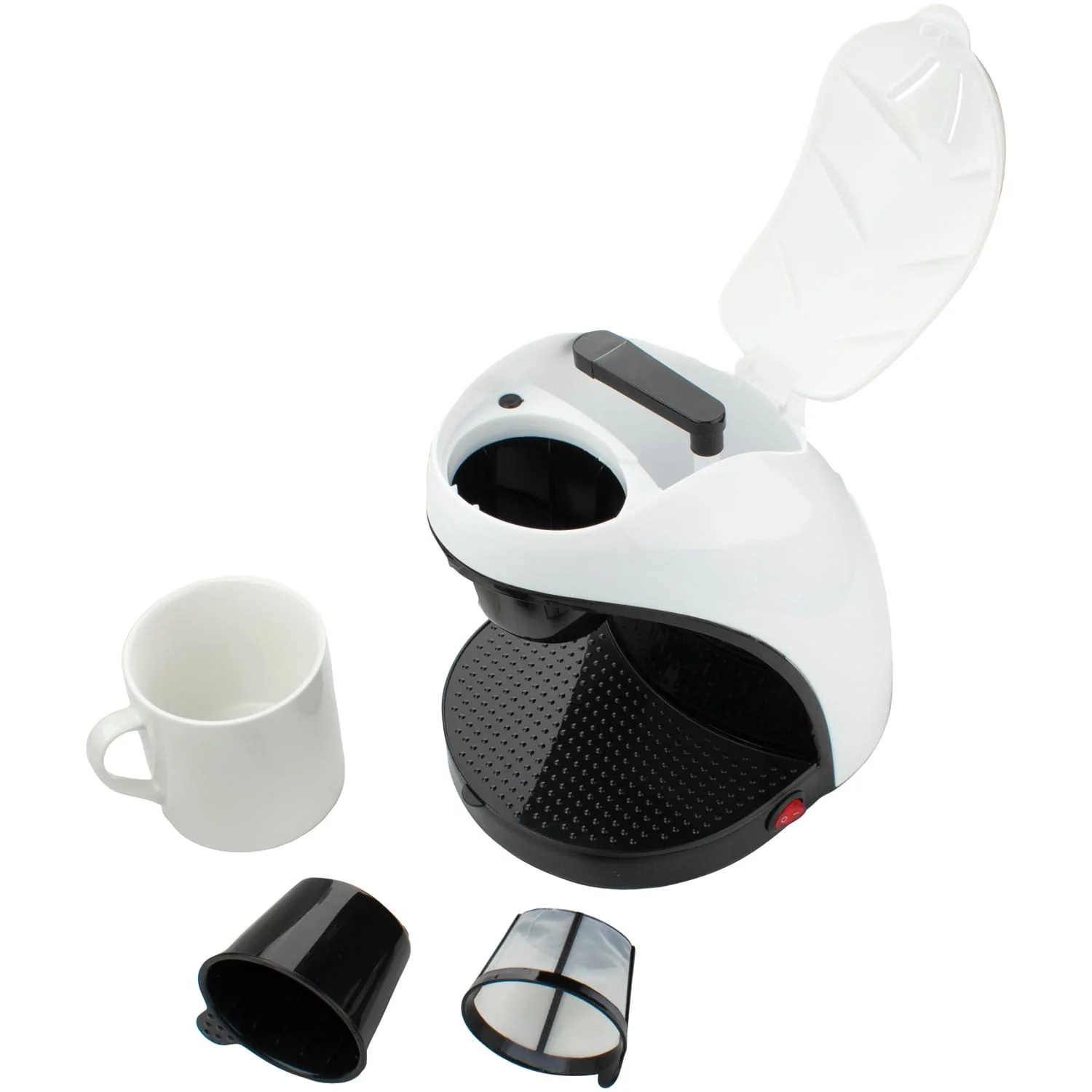 Brentwood Single-Serve Drip Coffee Maker with Ceramic Mug, White - Image 4