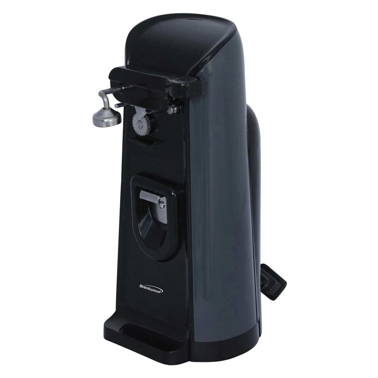 Brentwood Tall Electric Can Opener with Knife Sharpener & Bottle Opener, Black - Image 3