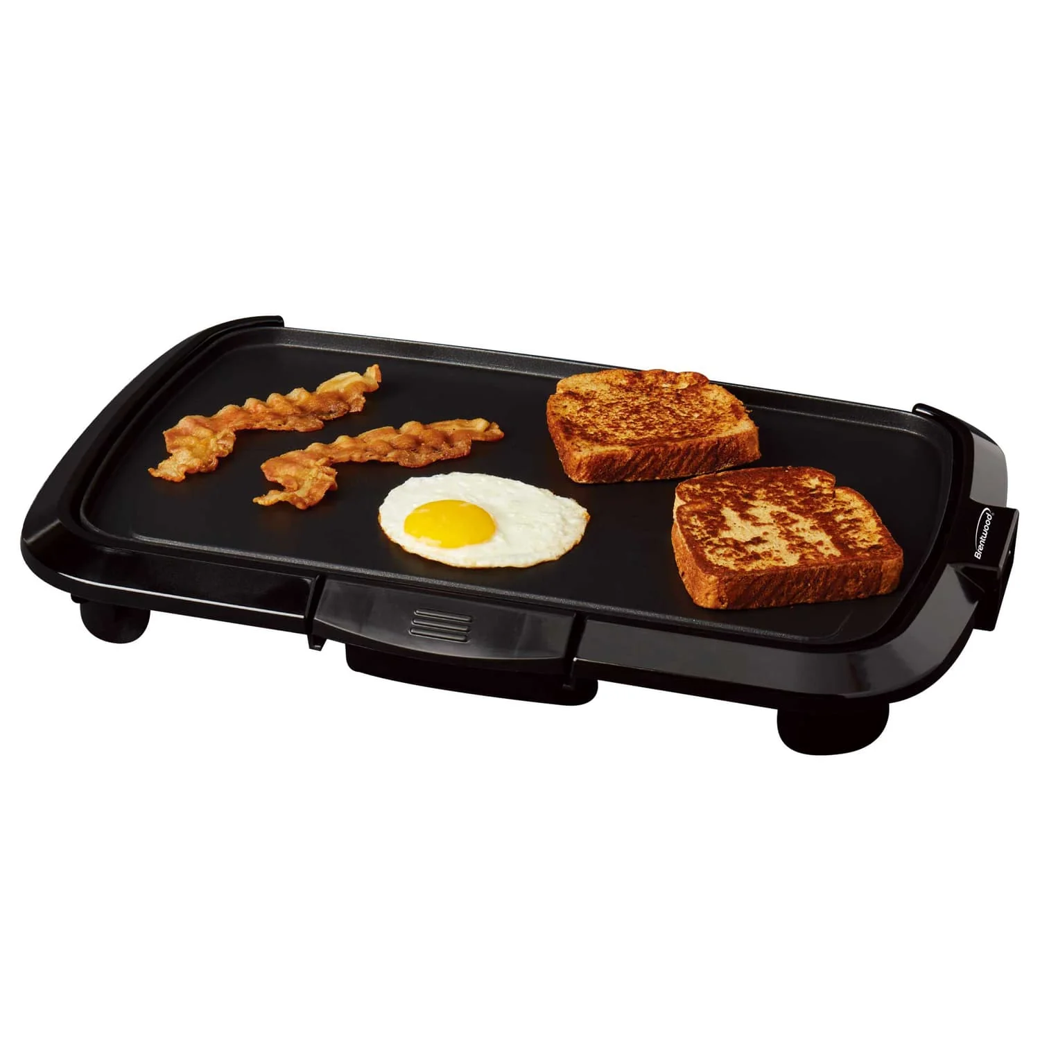 Brentwood TS-821 1200-Watt Non-Stick Electric Griddle with Drip Tray, Adjustable Temperature, and Cool-Touch Handles, 16 In. x 10 In., Black - Image 2